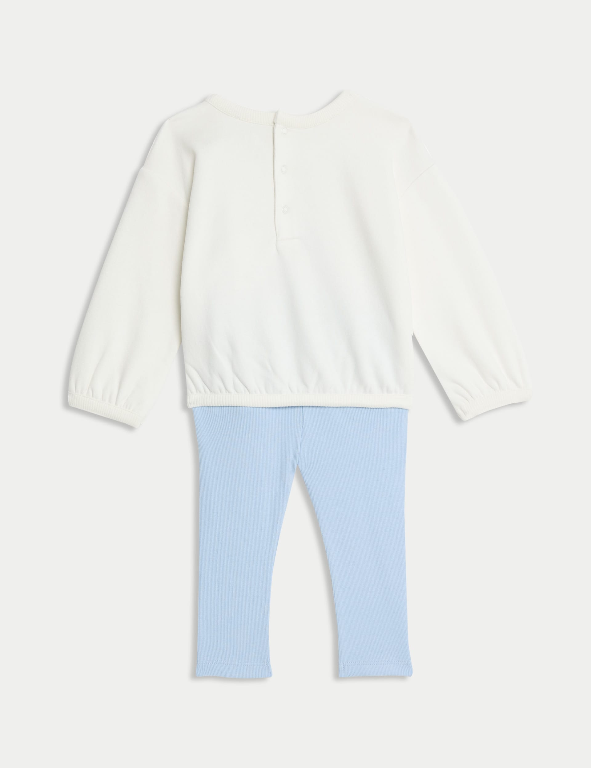 M&S Collection Girls 2pc Cotton Rich Peter Rabbit Sweat Outfit (0-3 Yrs) - 6-9 M - Blue Mix, Blue M