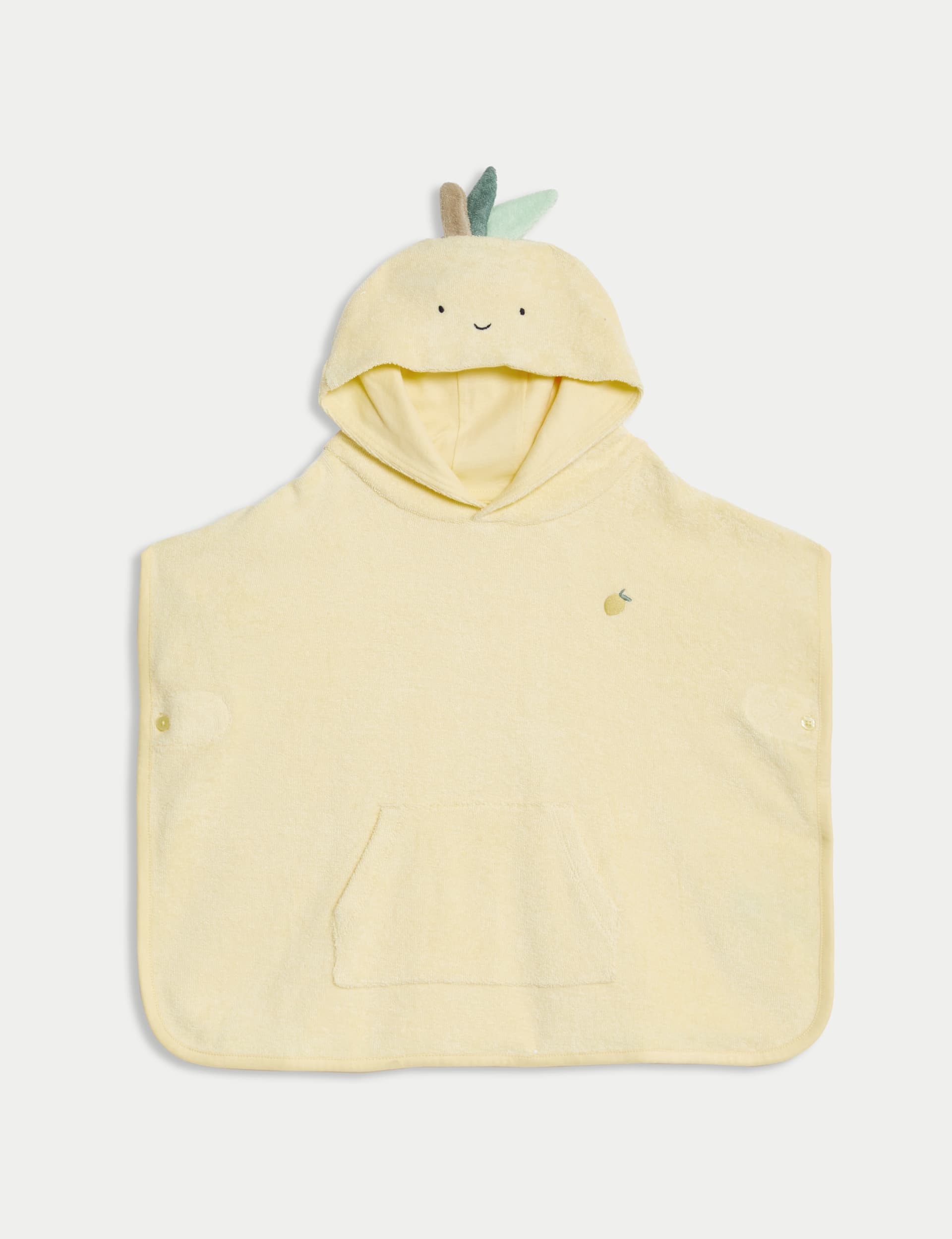 M&S Collection Girls Pure Cotton Lemon Towelling Poncho (0-3 Yrs) - 6-18M - Yellow Mix, Yellow Mix