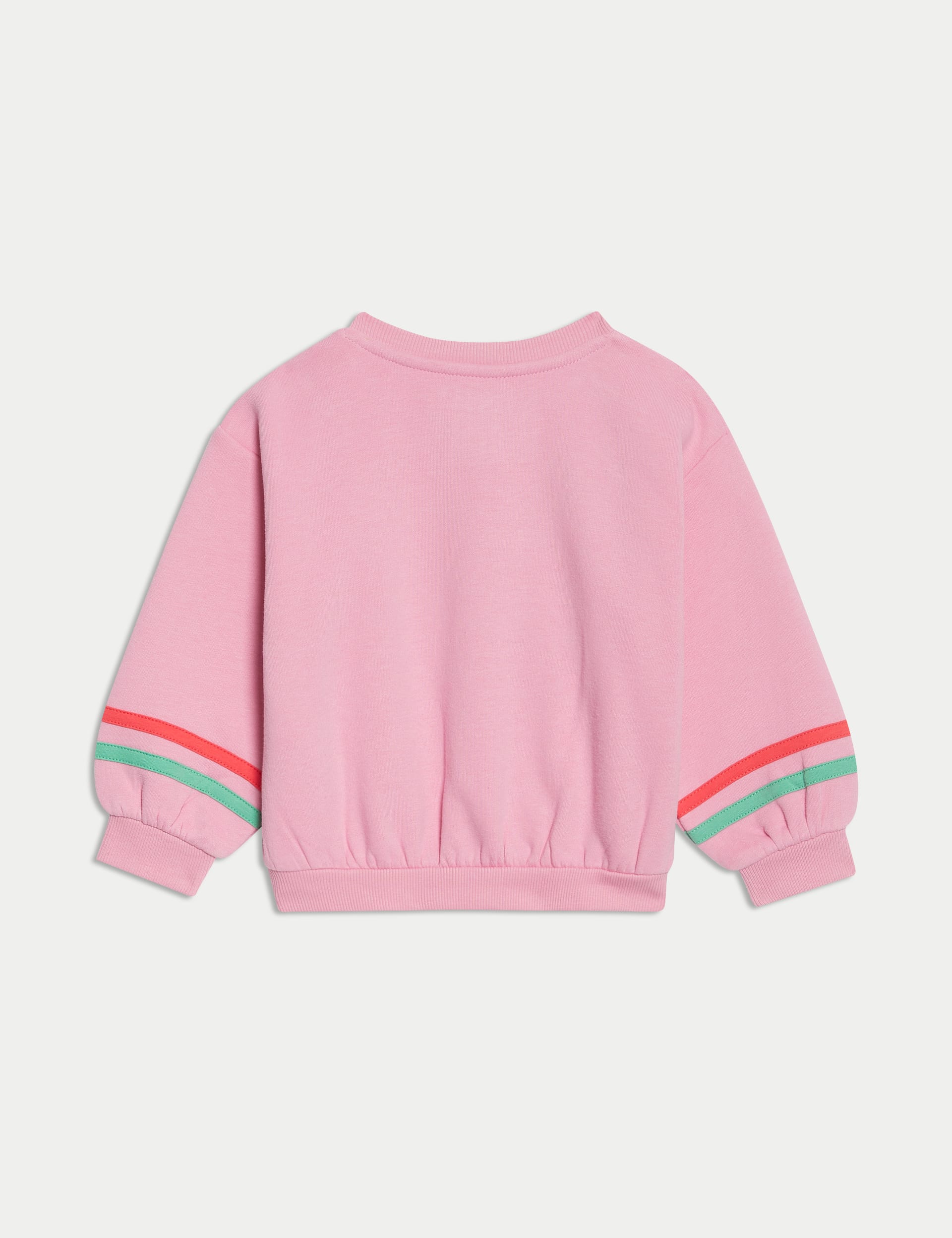 M&S Collection Girls Cotton Rich Cherry Embroidery Sweatshirt (0-6 Yrs) - 5-6Y - Pink, Pink