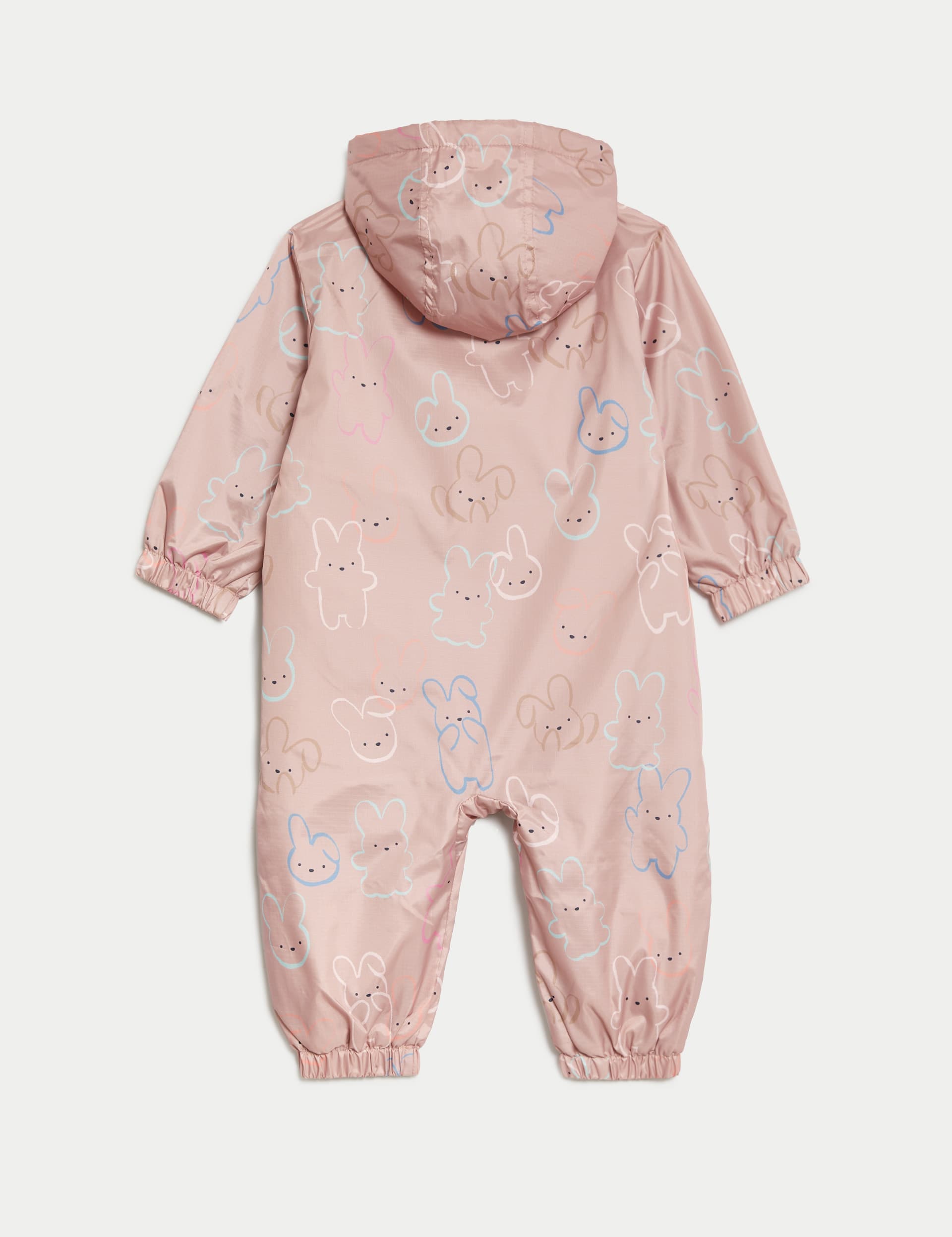 M&S Collection Girls Bunny Stormwear Puddlesuit (0-5 Yrs) - 12-18 - Pink Mix, Pink Mix