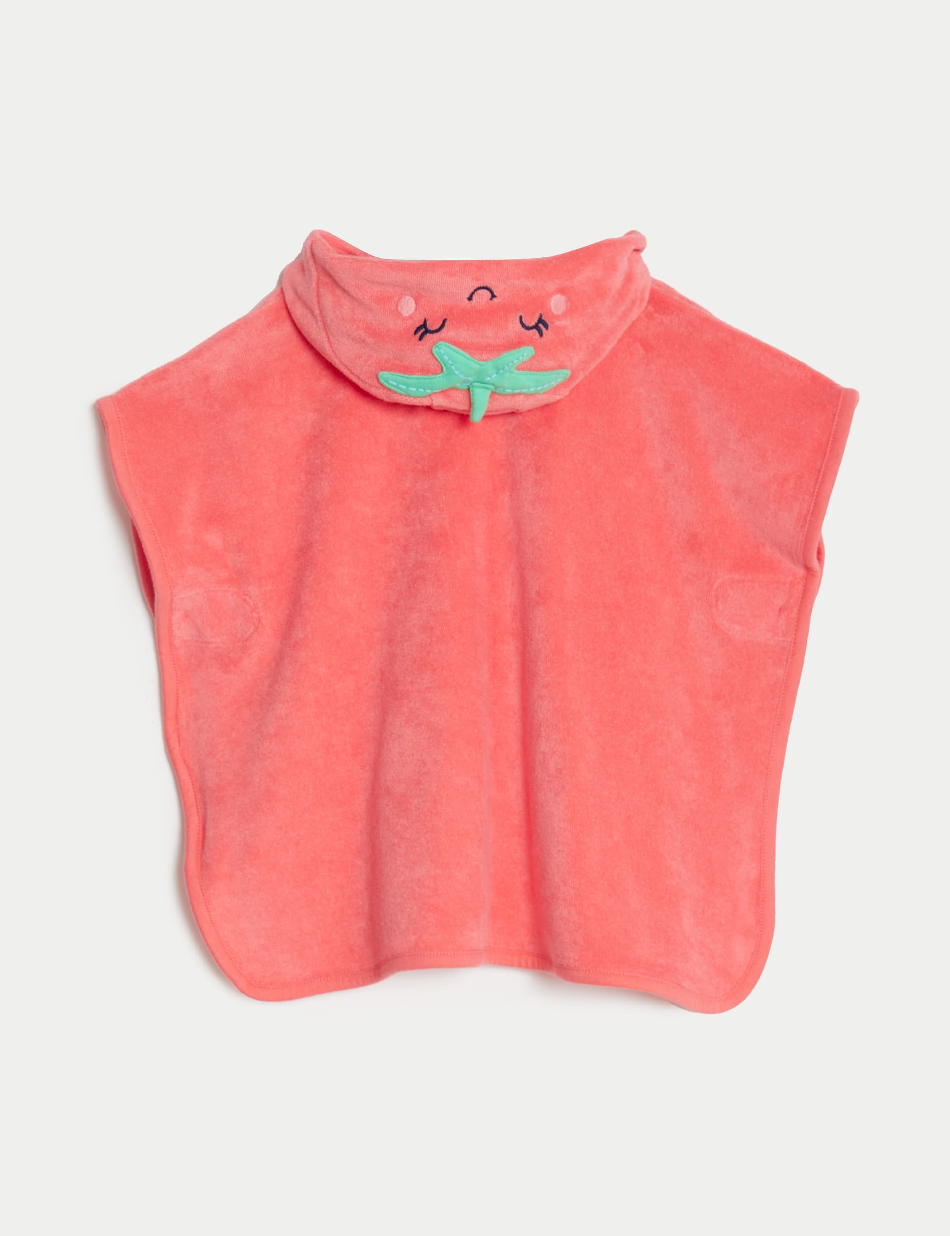 M&S Collection Girls Strawberry Towelling Poncho (0-3 Yrs) - 18-24 - Red Mix, Red Mix