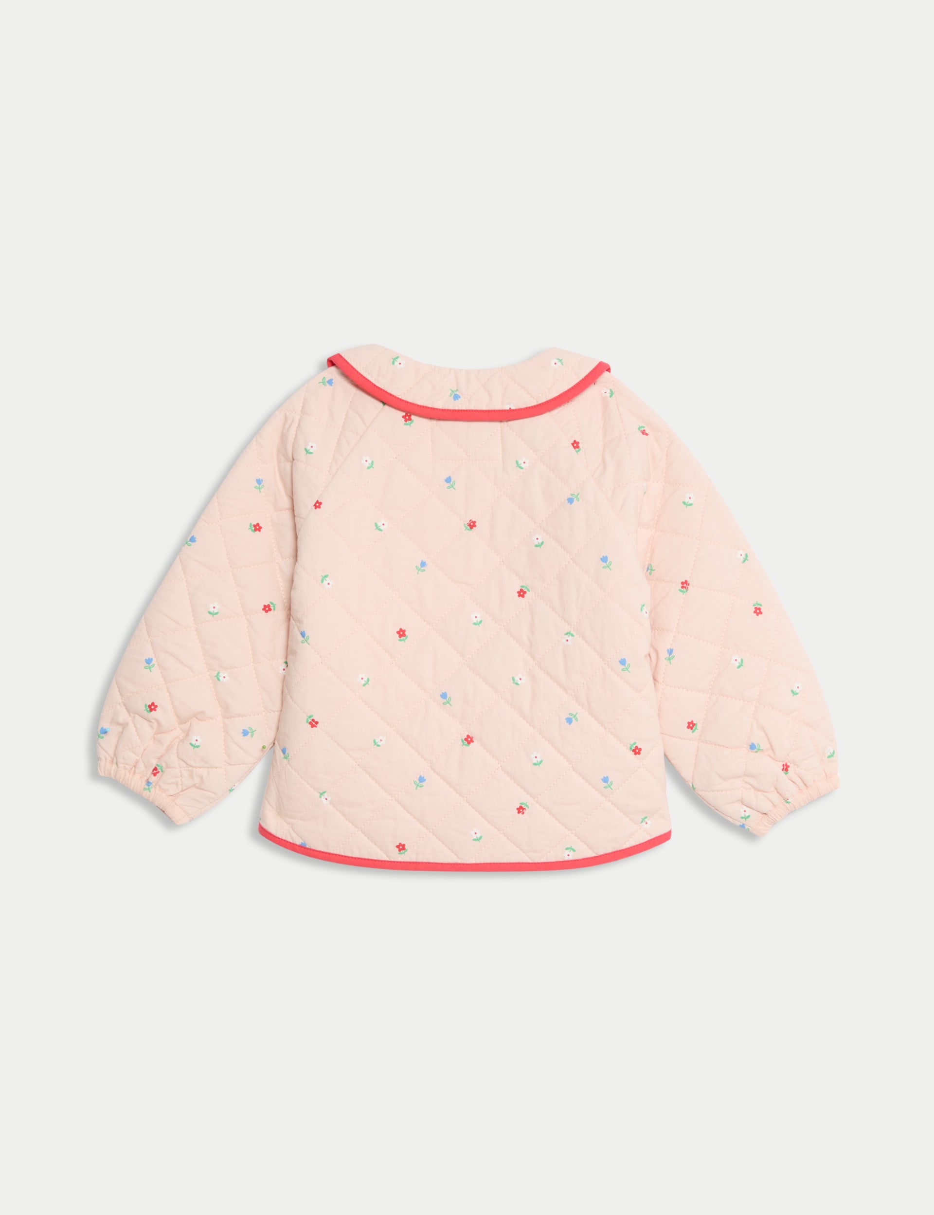 M&S Collection Girls Pure Cotton Floral Quilted Jacket (0 Mths-6 Yrs) - 12-18 - Pink, Pink