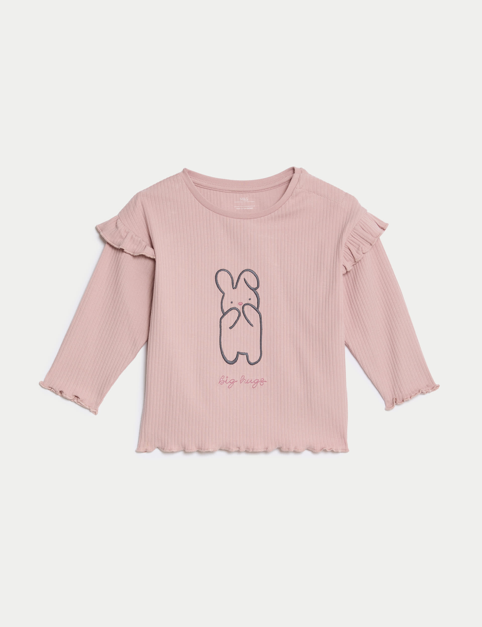 M&S Collection Girls 2pc Cotton Rich Bunny Outfit (0-3 Yrs) - 12-18 - Pink Mix, Pink Mix