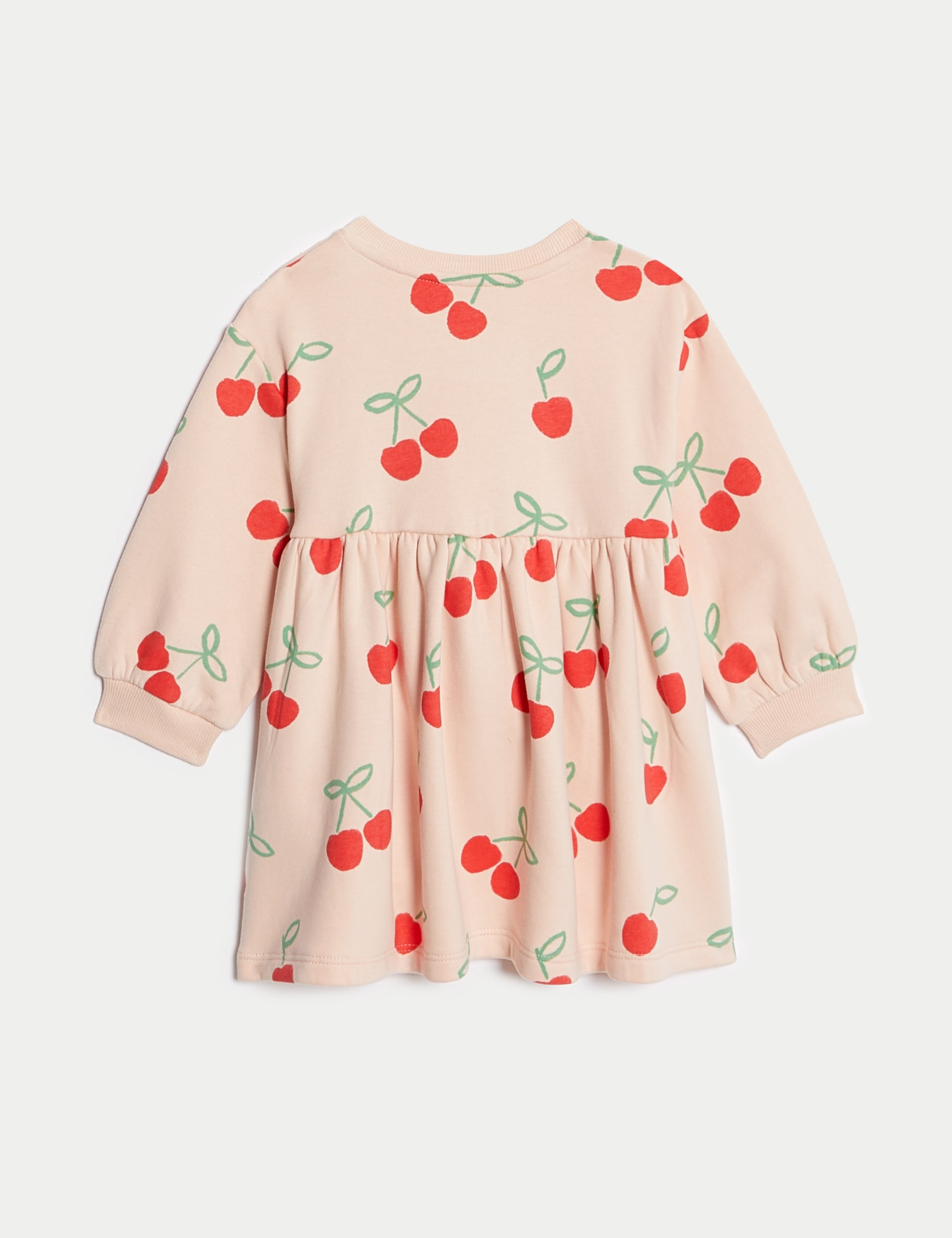 M&S Collection Girls Cotton Rich Print Sweatshirt Dress (0-3Yrs) - 3-6 M - Pink, Pink