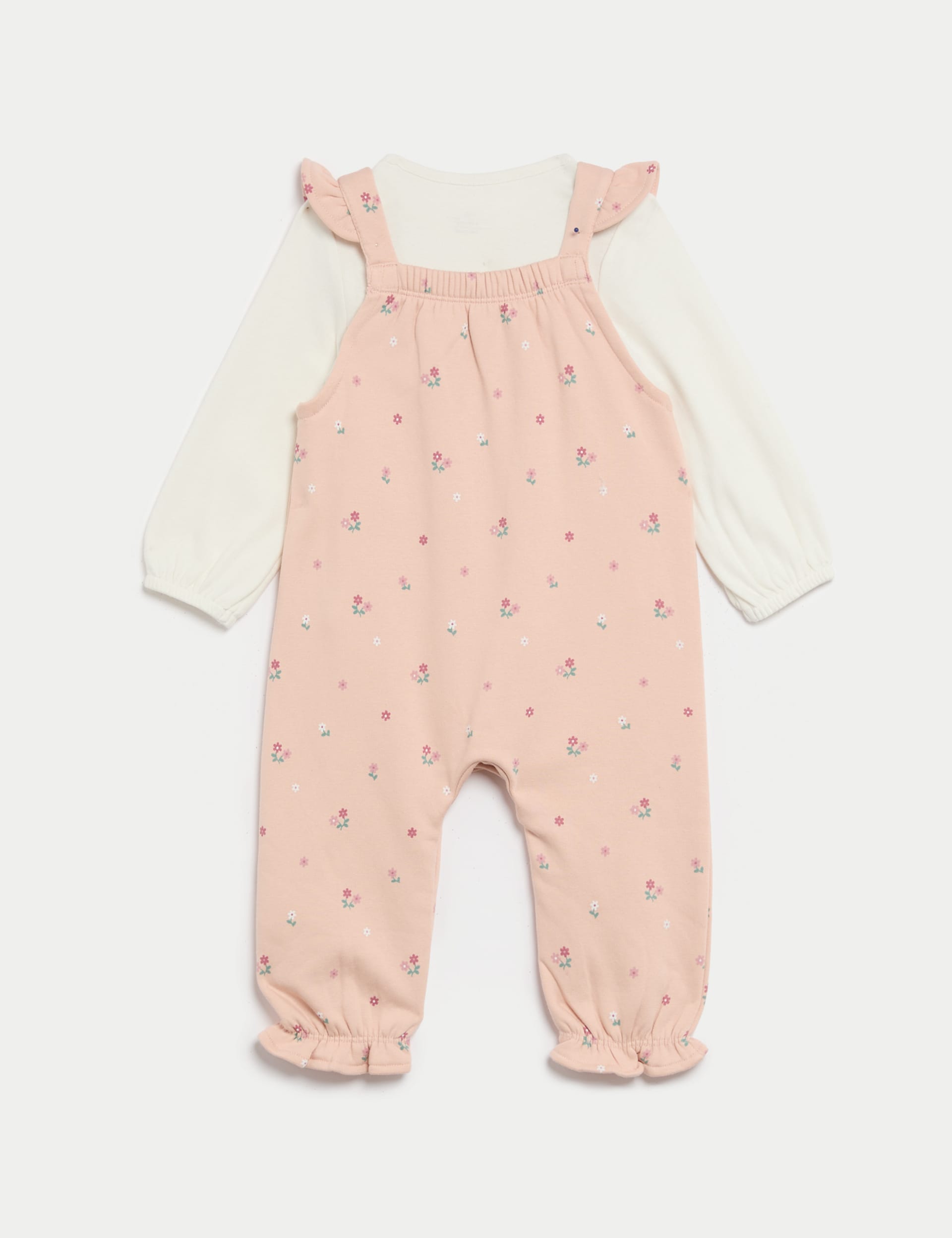 M&S Collection Girls 2pc Cotton Rich Ditsy Floral Outfit (0-3 Yrs) - 12-18 - Pink Mix, Pink Mix