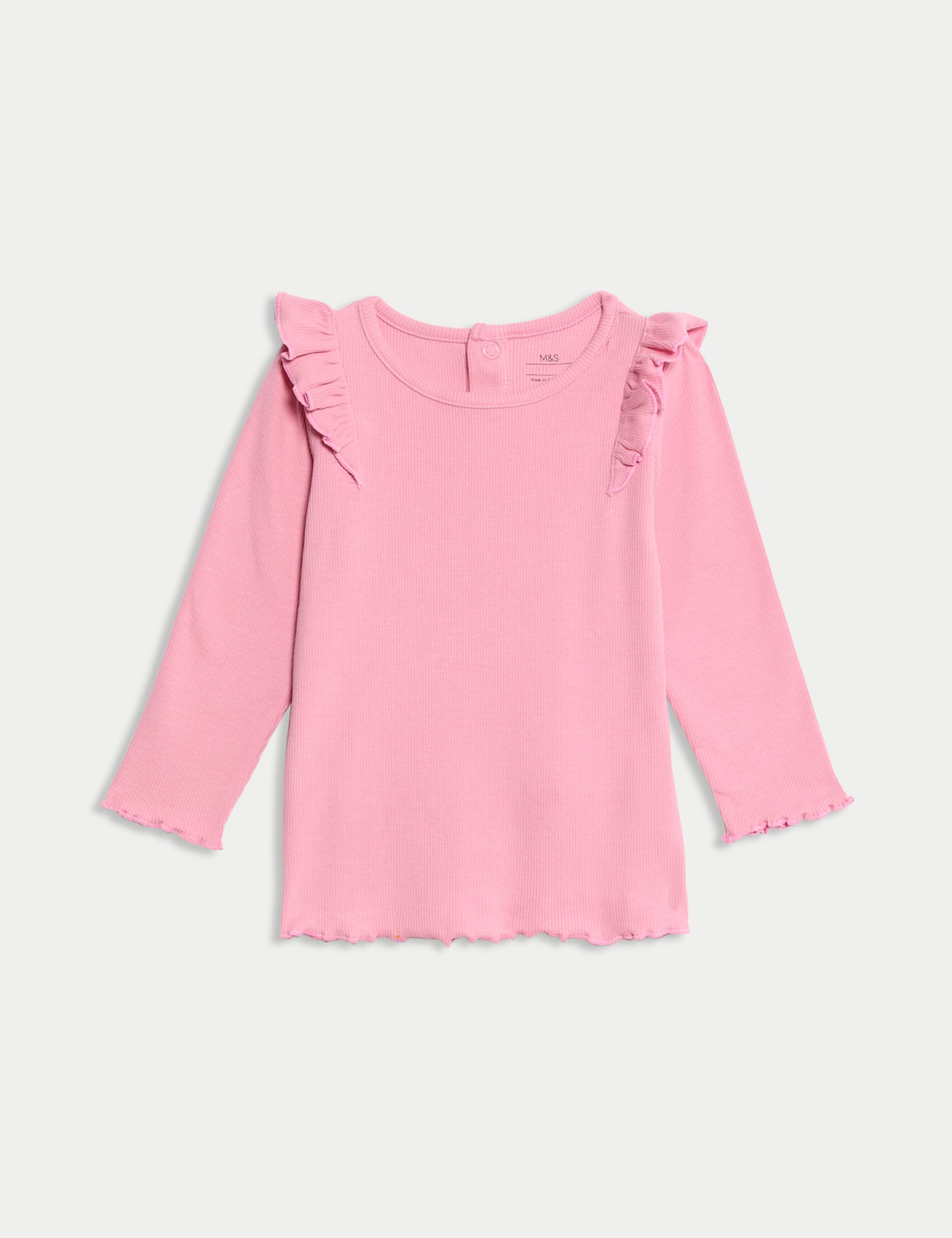 M&S Collection Girls 3pc Cotton Rich Outfit (0-3 Yrs) - 12-18 - Pink, Pink