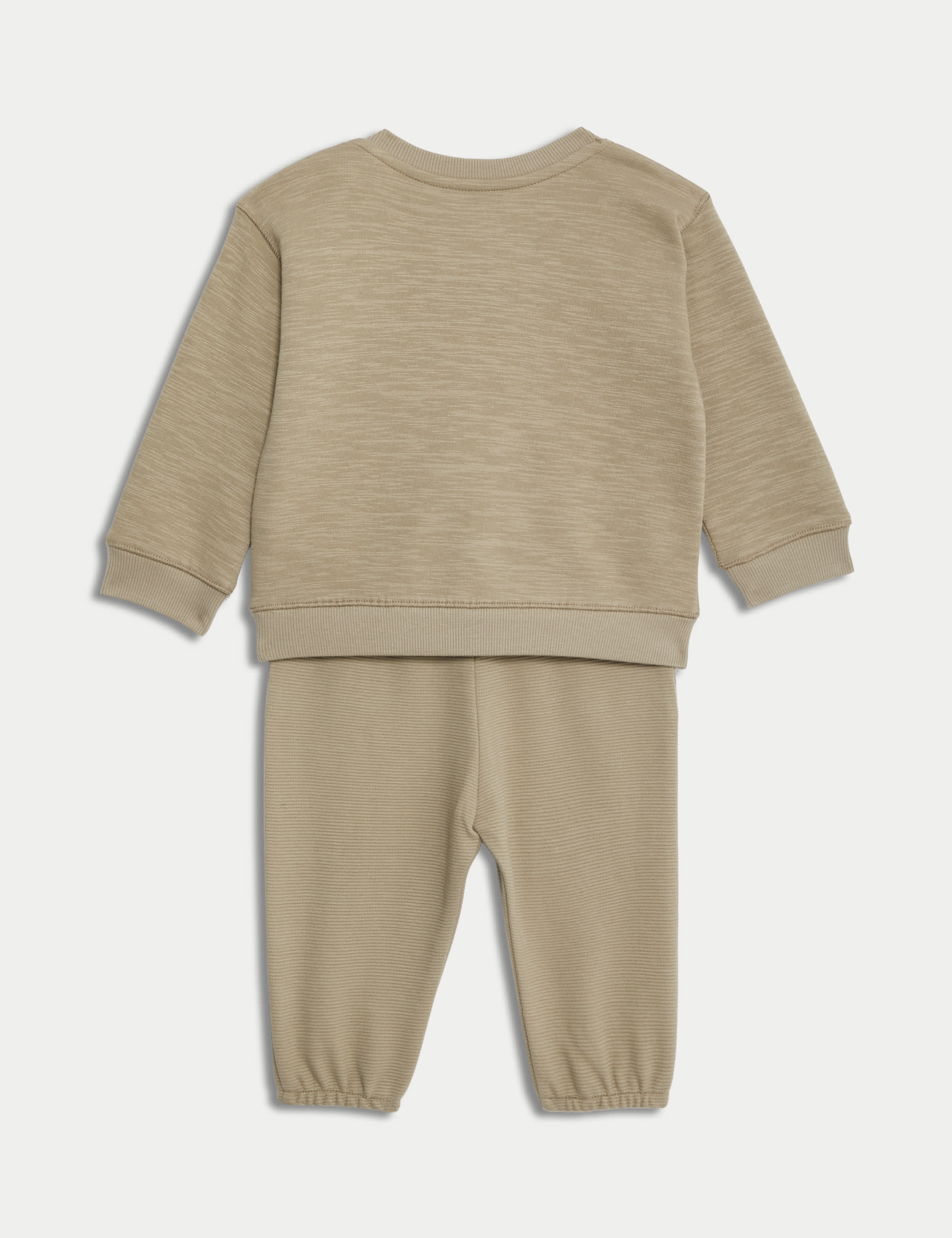 M&S Collection Boys 2pc Cotton Rich Boat Outfit (0-3 Yrs) - 3-6 M - Sandstone, Sandstone