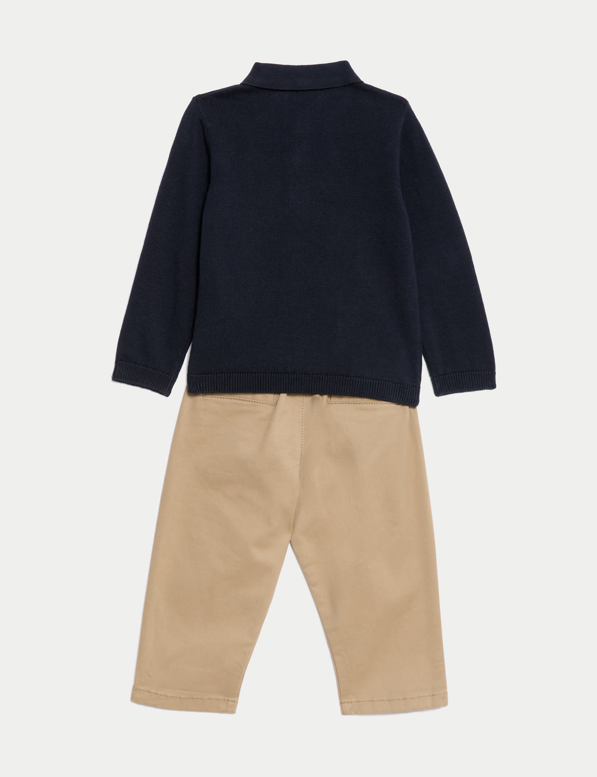 M&S Collection Boys 2pc Cotton Rich Outfit (0-3 Yrs) - 2-3Y - Navy Mix, Navy Mix