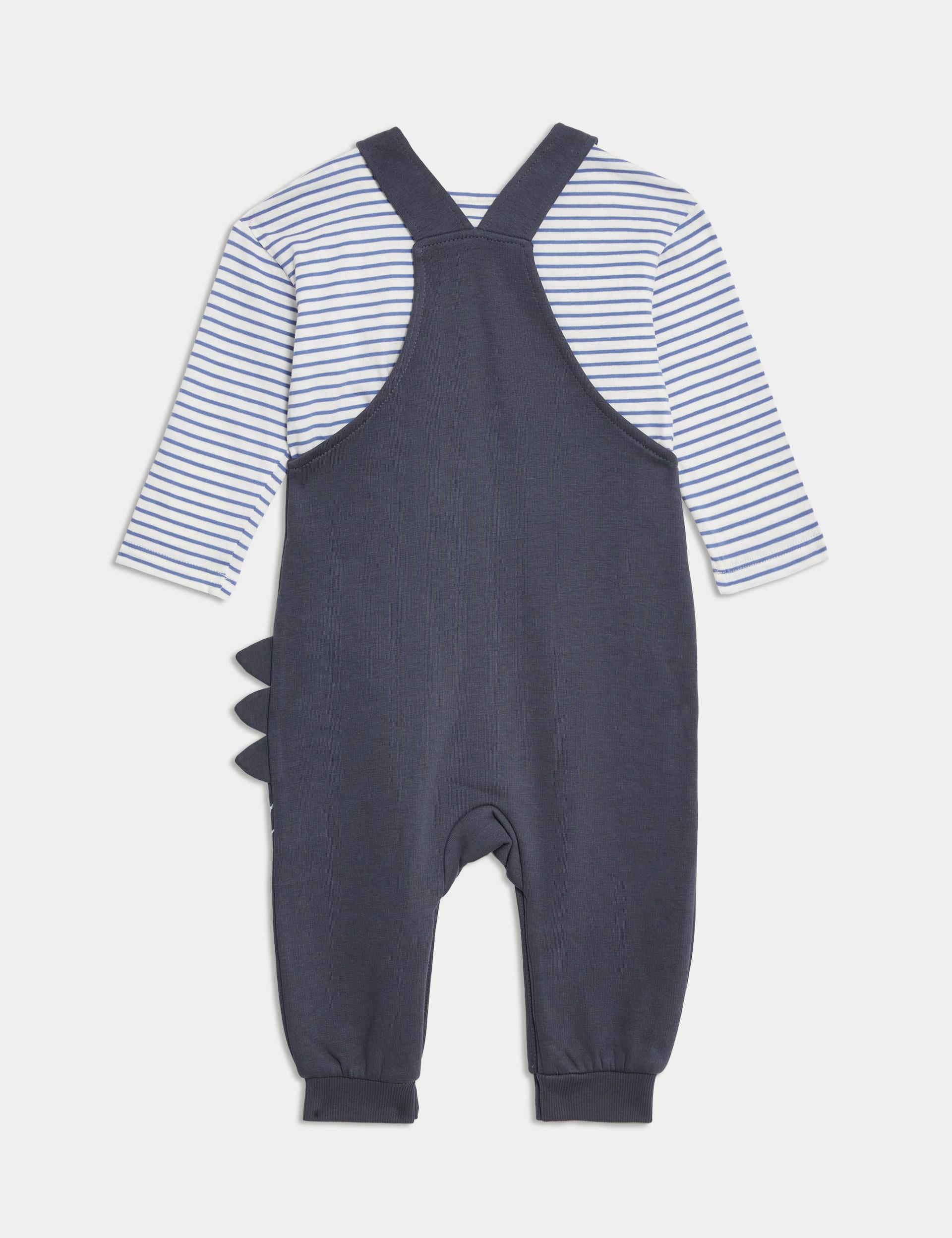 M&S Collection Boys 2pc Cotton Rich Dinosaur Outfit (0-3 Yrs) - 2-3Y - Charcoal Mix, Charcoal Mix