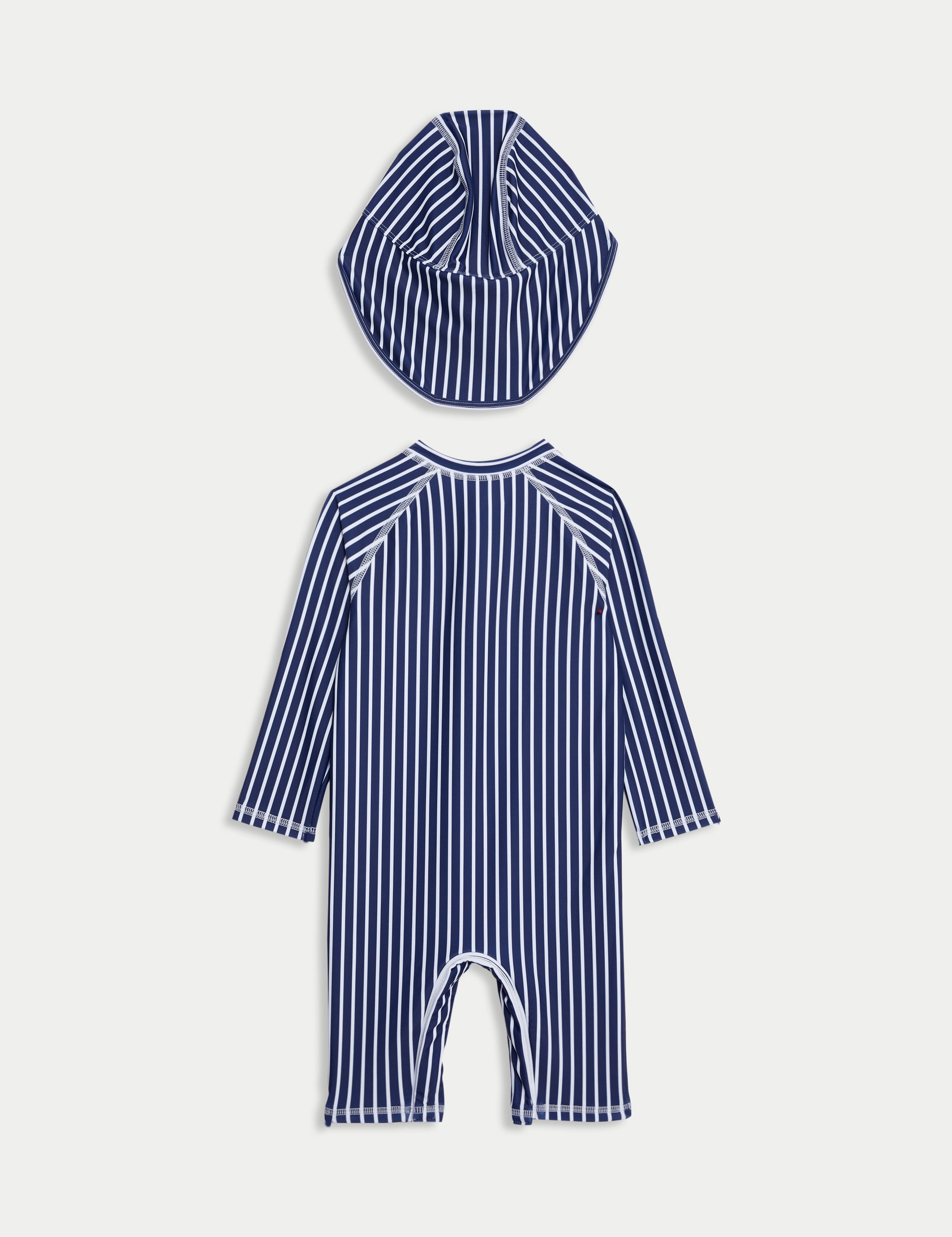 M&S Collection Boys Striped Long Sleeve All In One (0-3 Yrs) - 18-24 - Navy Mix, Navy Mix