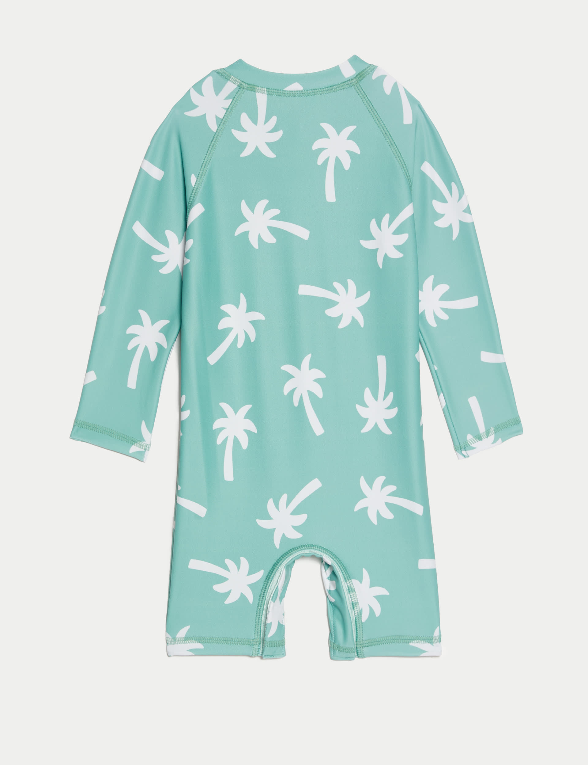 M&S Collection Boys Palm Print Long Sleeve All In One (0 Mths-3 Yrs) - 12-18 - Aqua Mix, Aqua Mix