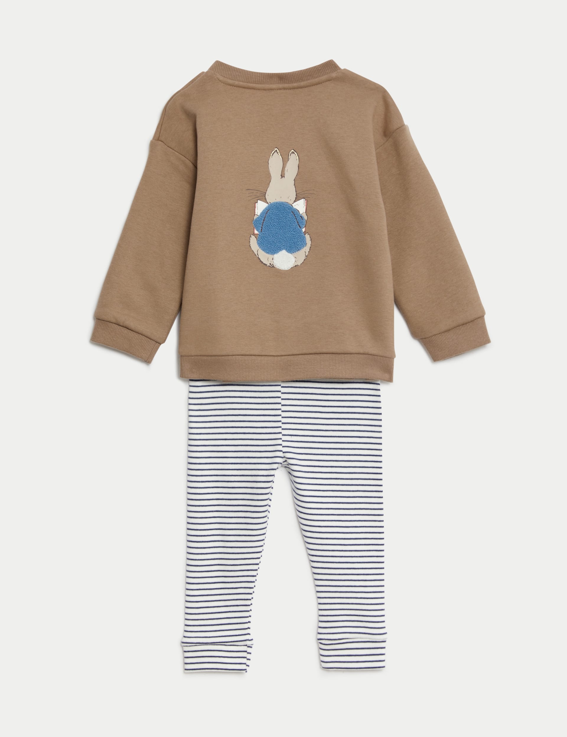 M&S Collection Boys 2pc Cotton Rich Peter Rabbit Outfit (0-3 Yrs) - 3-6 M - Mink Mix, Mink Mix