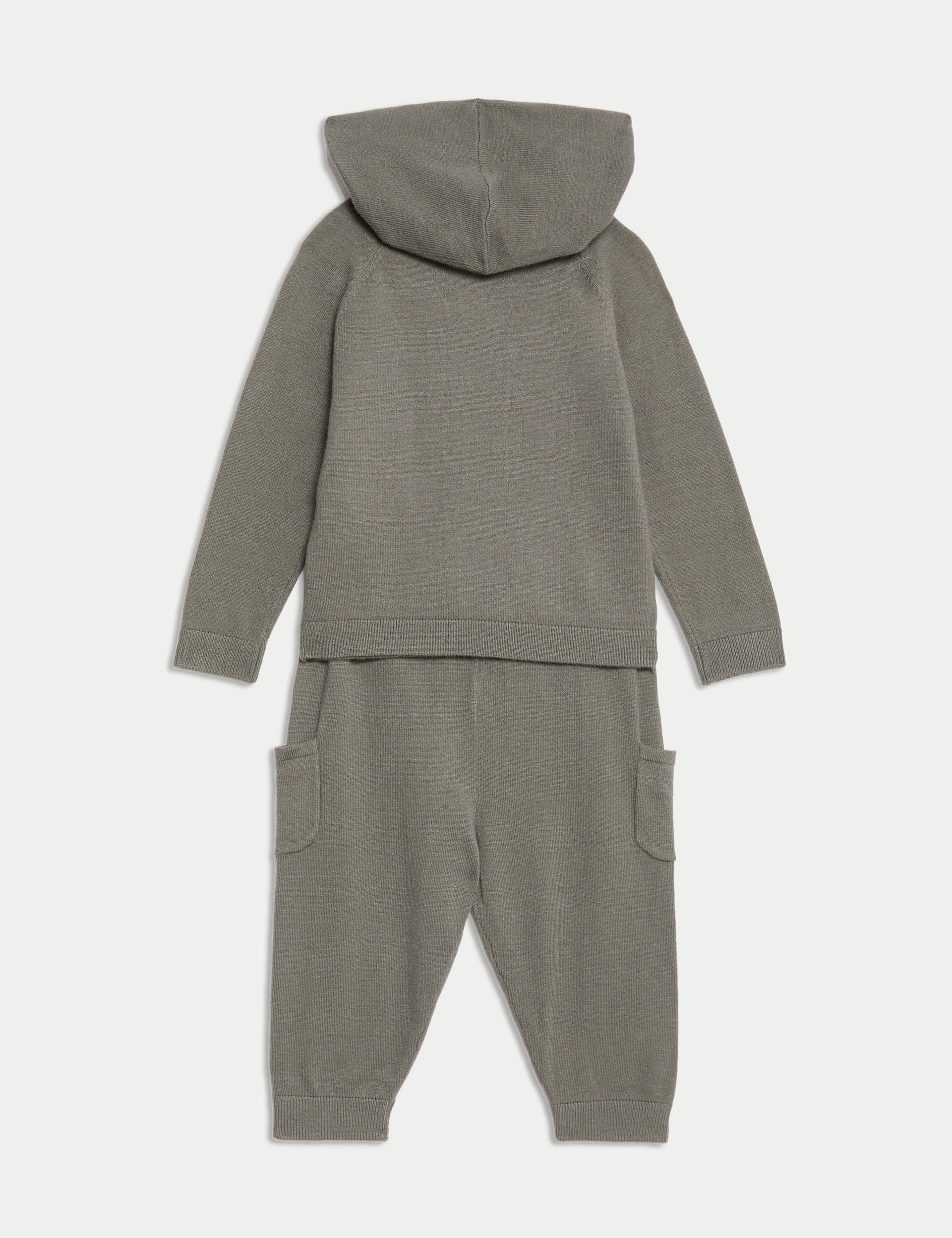 M&S Collection Boys Hooded Top & Bottom Outfit (0-3 Yrs) - 3-6 M - Green, Green