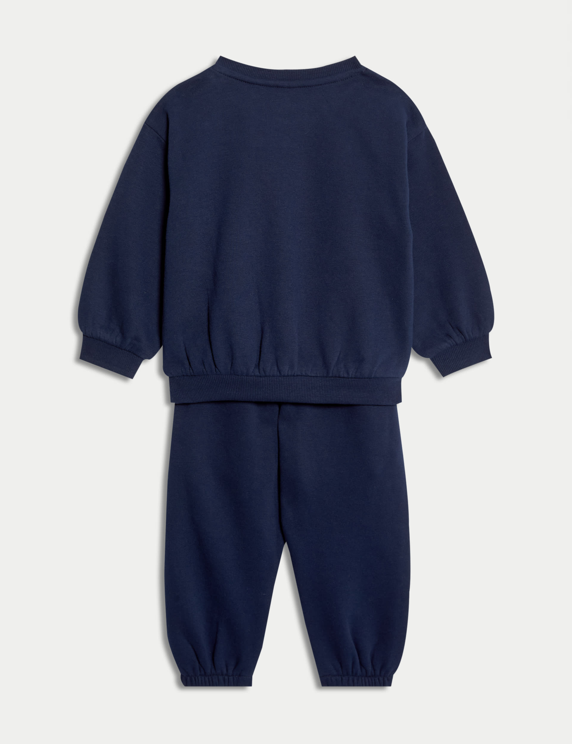 M&S Collection Boys 2pc Cotton Rich Slogan Top & Bottom Outfit (0-6 Yrs) - 12-18 - Navy, Navy