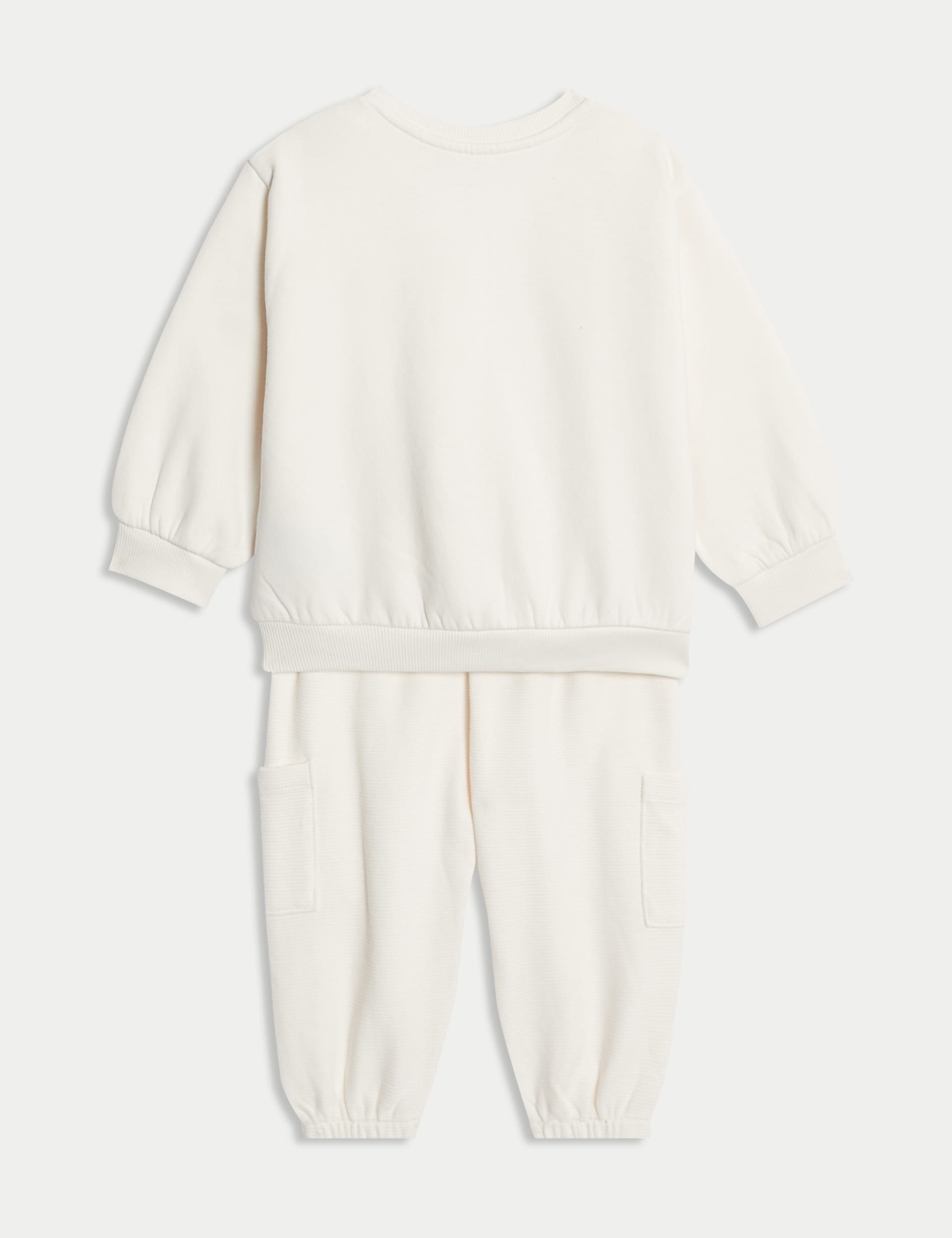 M&S Collection Boys 2pc Cotton Rich Top & Bottom Outfit (0-6 Yrs) - 12-18 - Ecru, Ecru