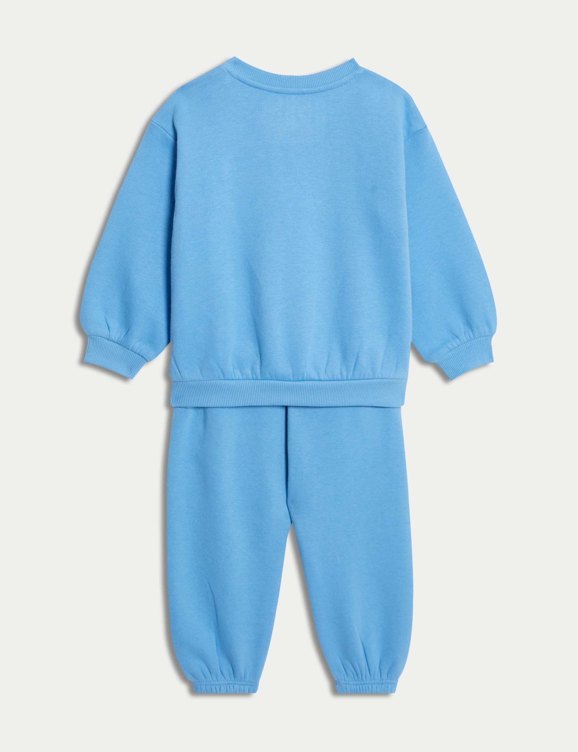 M&S Collection Boys Cotton Rich Fun Club Top & Bottom Outfit (0-3 Yrs) - 12-18 - Blue, Blue