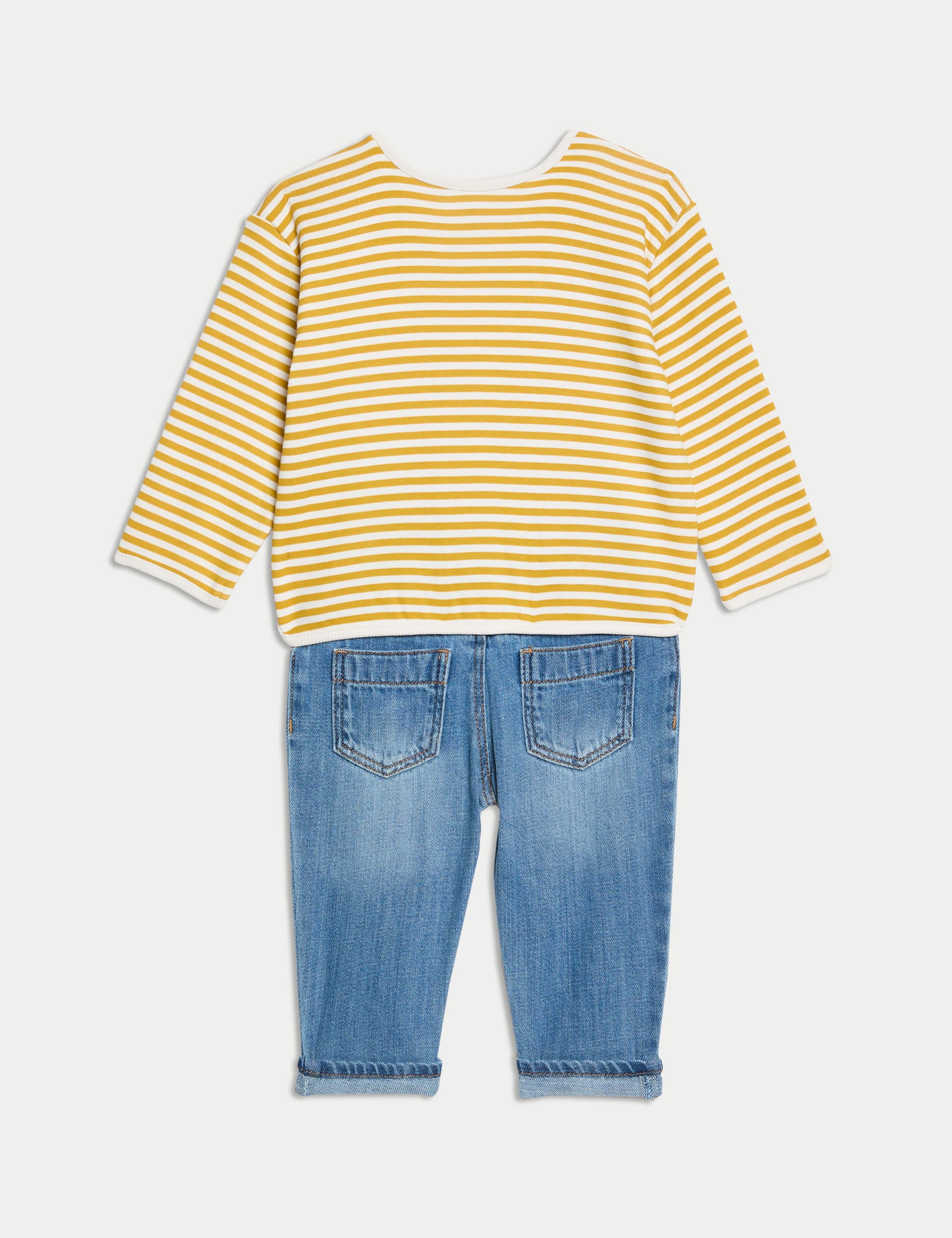 M&S Collection Boys 2pc Cotton Rich Top & Bottom Outfit (0-8 Yrs) - 12-18 - Yellow Mix, Yellow Mix