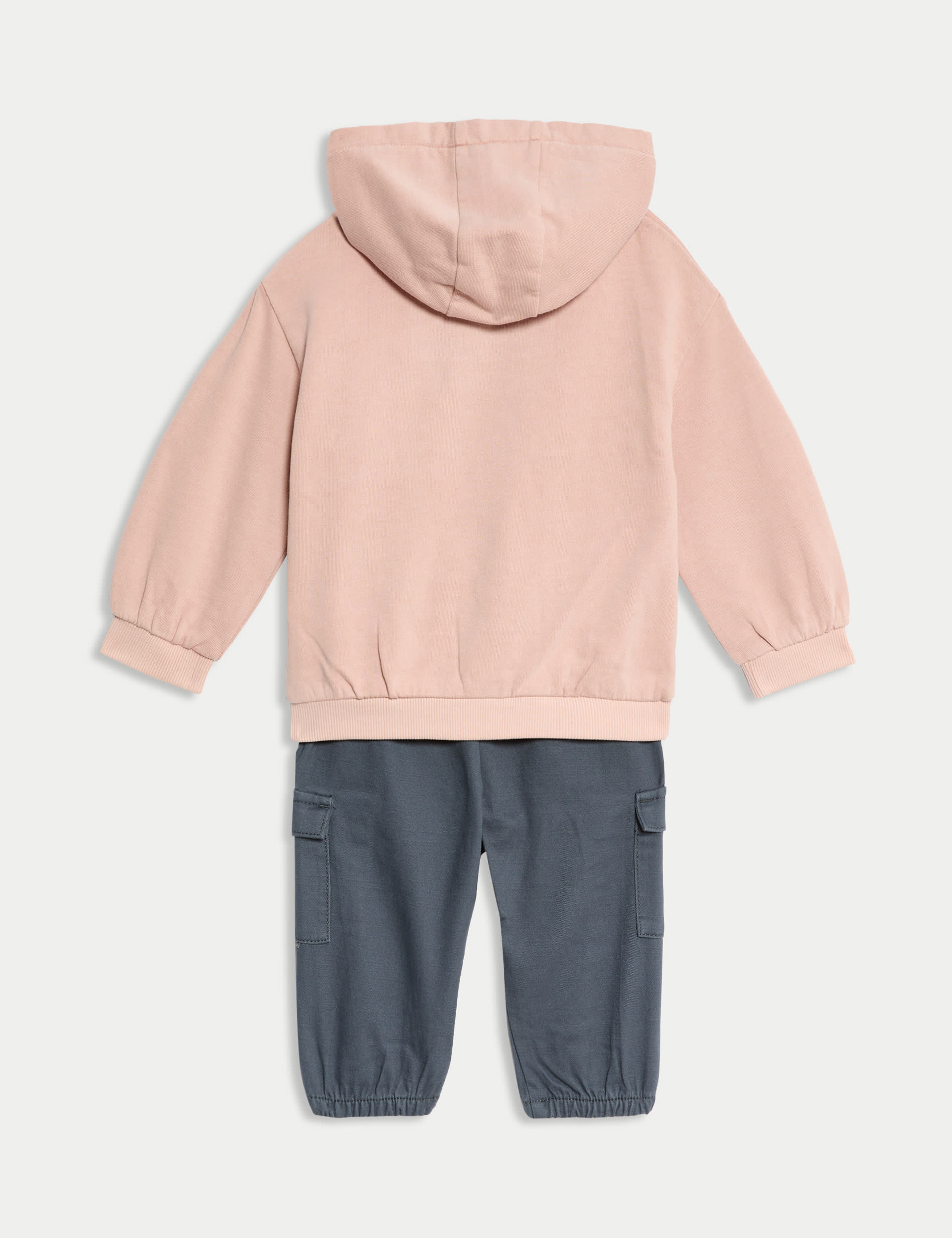 M&S Collection Boys 2pc Hoodie & Cargo Trousers Outfit (0-8 Yrs) - 12-18 - Pink Mix, Pink Mix