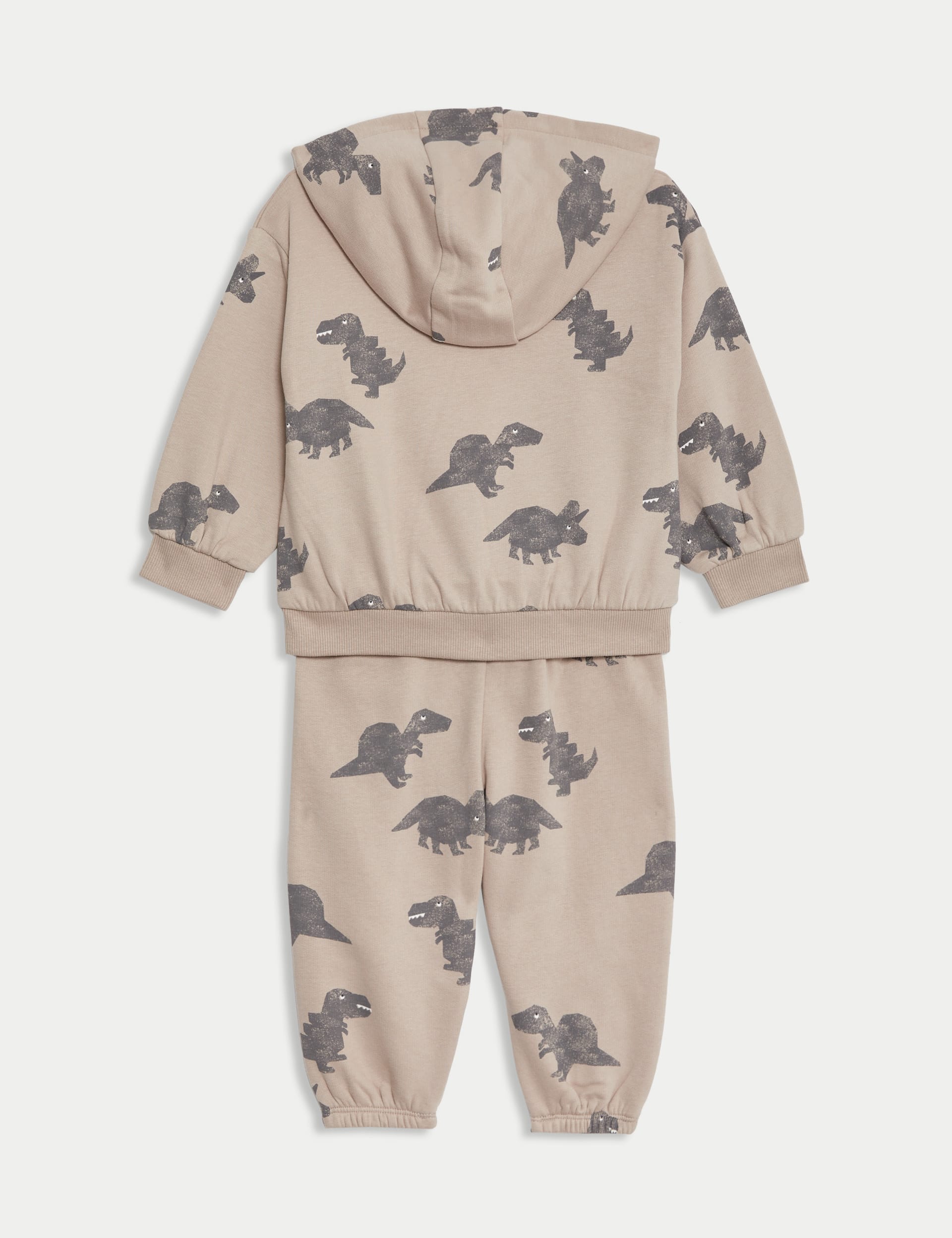 M&S Collection Boys 2pc Cotton Rich Dinosaur Outfit (0-3 Yrs) - 12-18 - Neutral, Neutral