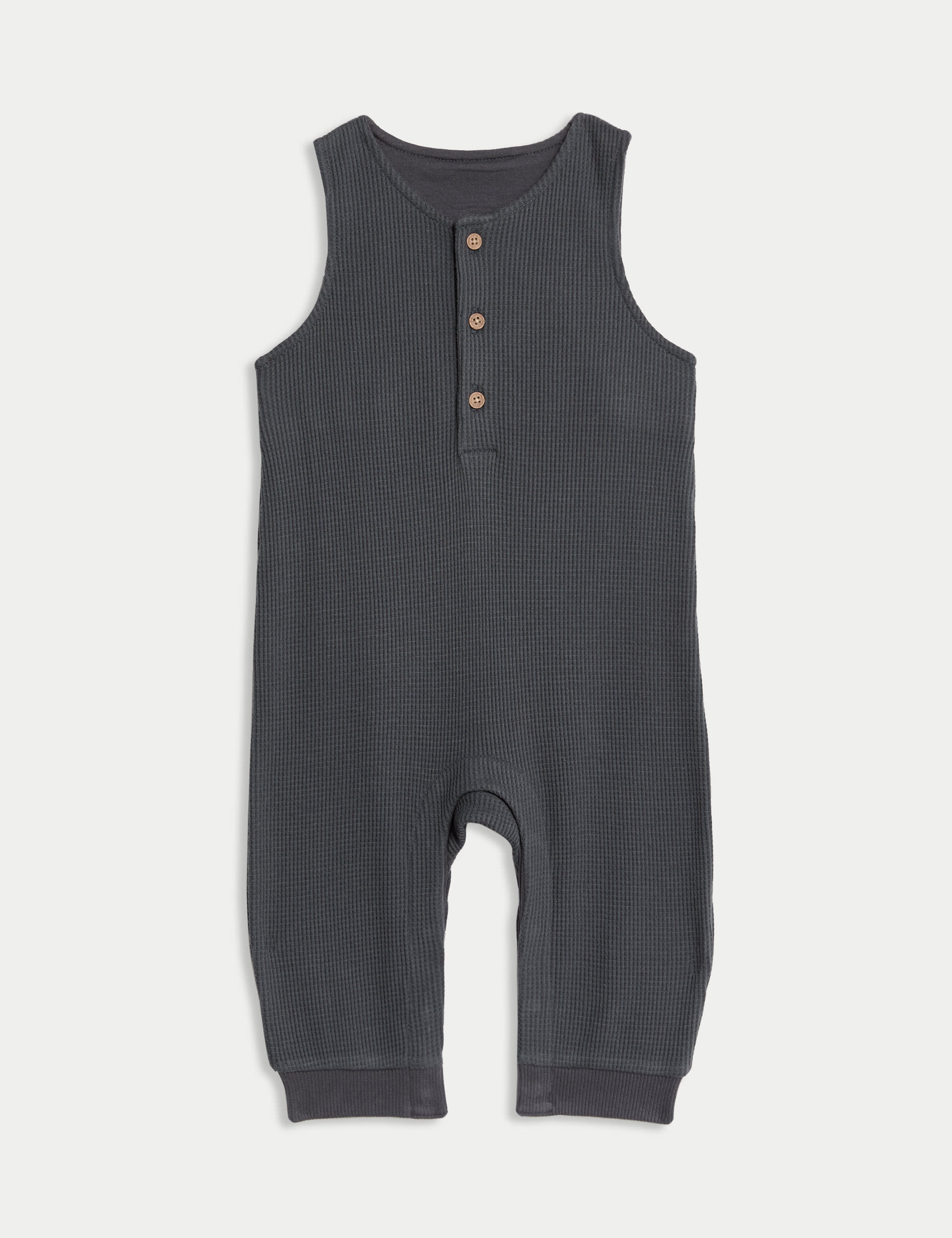 M&S Collection Boys 2pc Cotton Rich Dungarees Outfit (0-3 Yrs) - 3-6 M - Charcoal, Charcoal