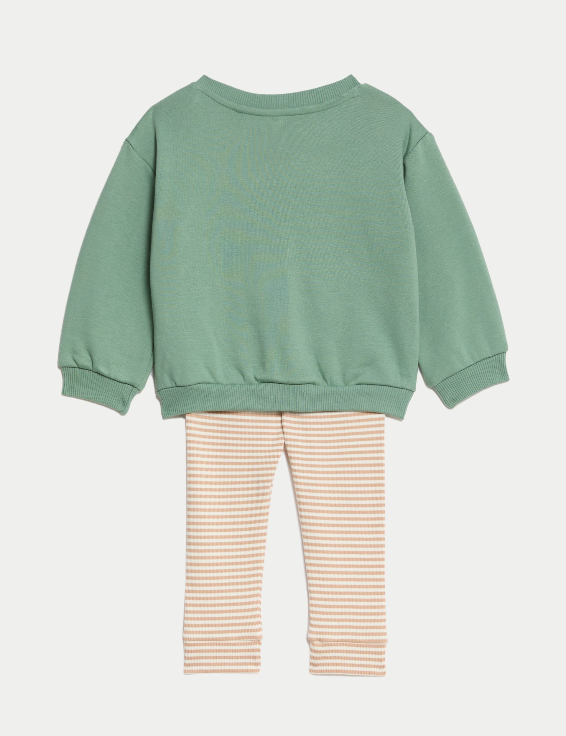 M&S Collection Boys 2pc Cotton Rich Peter Rabbit Outfit (0-3 Yrs) - 3-6 M - Green Mix, Green Mix