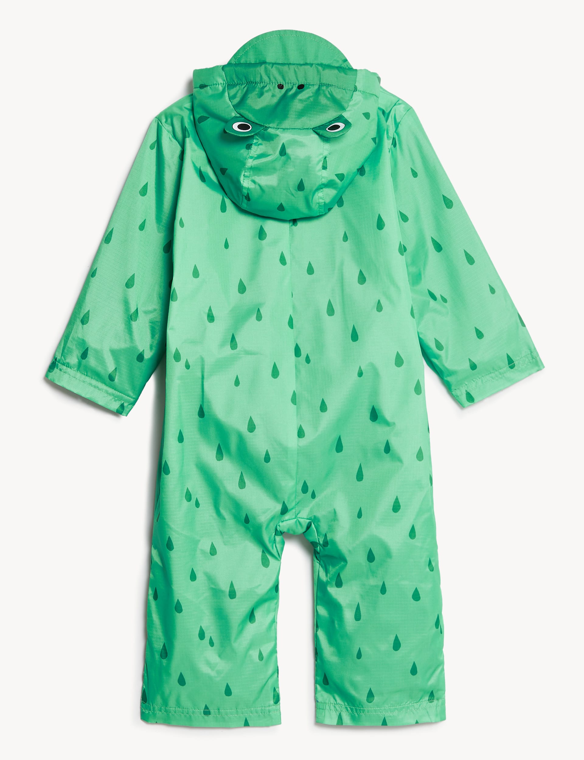 M&S Collection Hooded Frog Puddlesuit (0-3 Yrs) - 9-12M - Green Mix, Green Mix