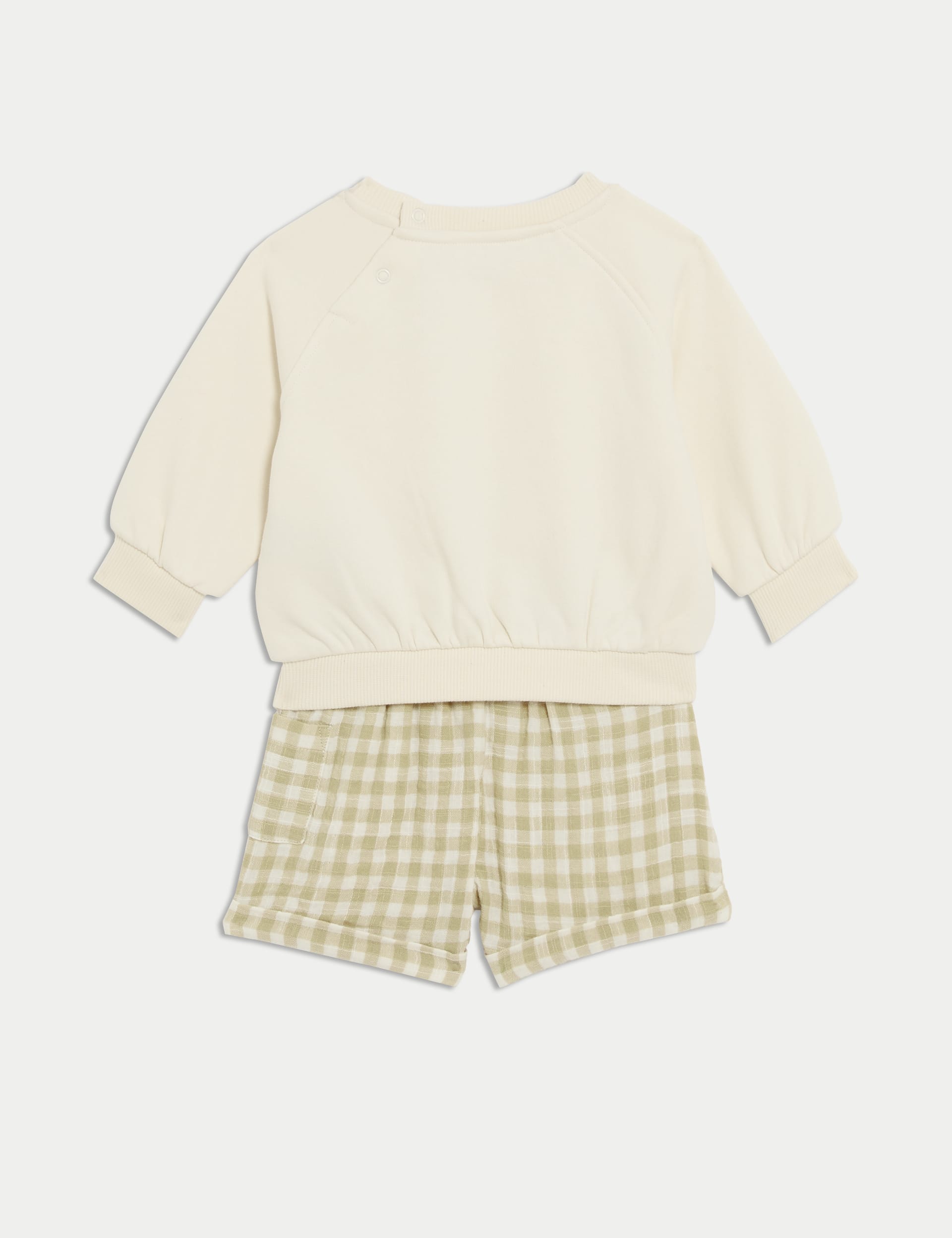 M&S Collection Girls 2pc Cotton Rich Babyccino Outfit (0-3 Yrs) - 12-18 - Neutral, Neutral