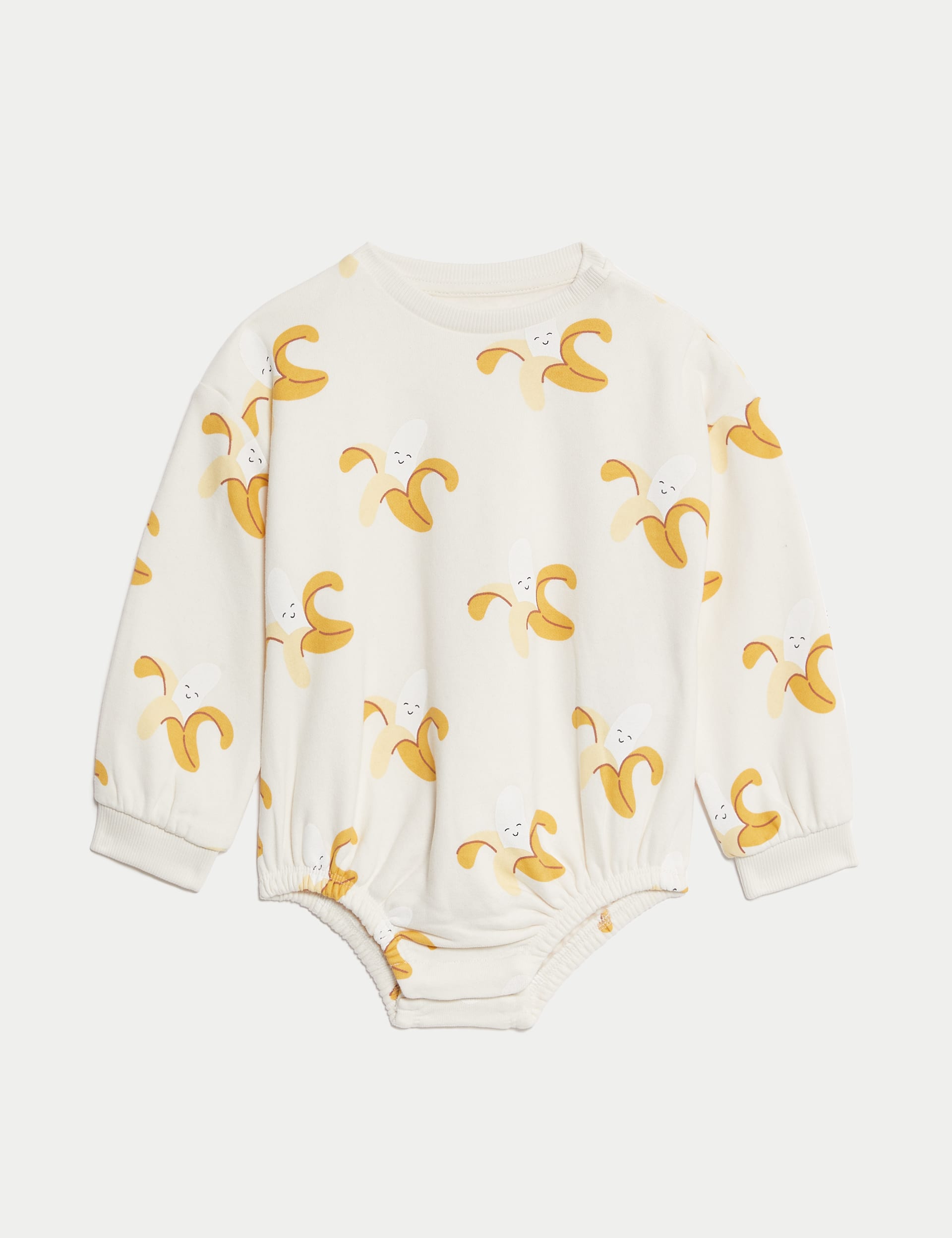 M&S Collection Girls Cotton Rich Banana Bodysuit (0-3 Yrs) - 12-18 - Cream, Cream