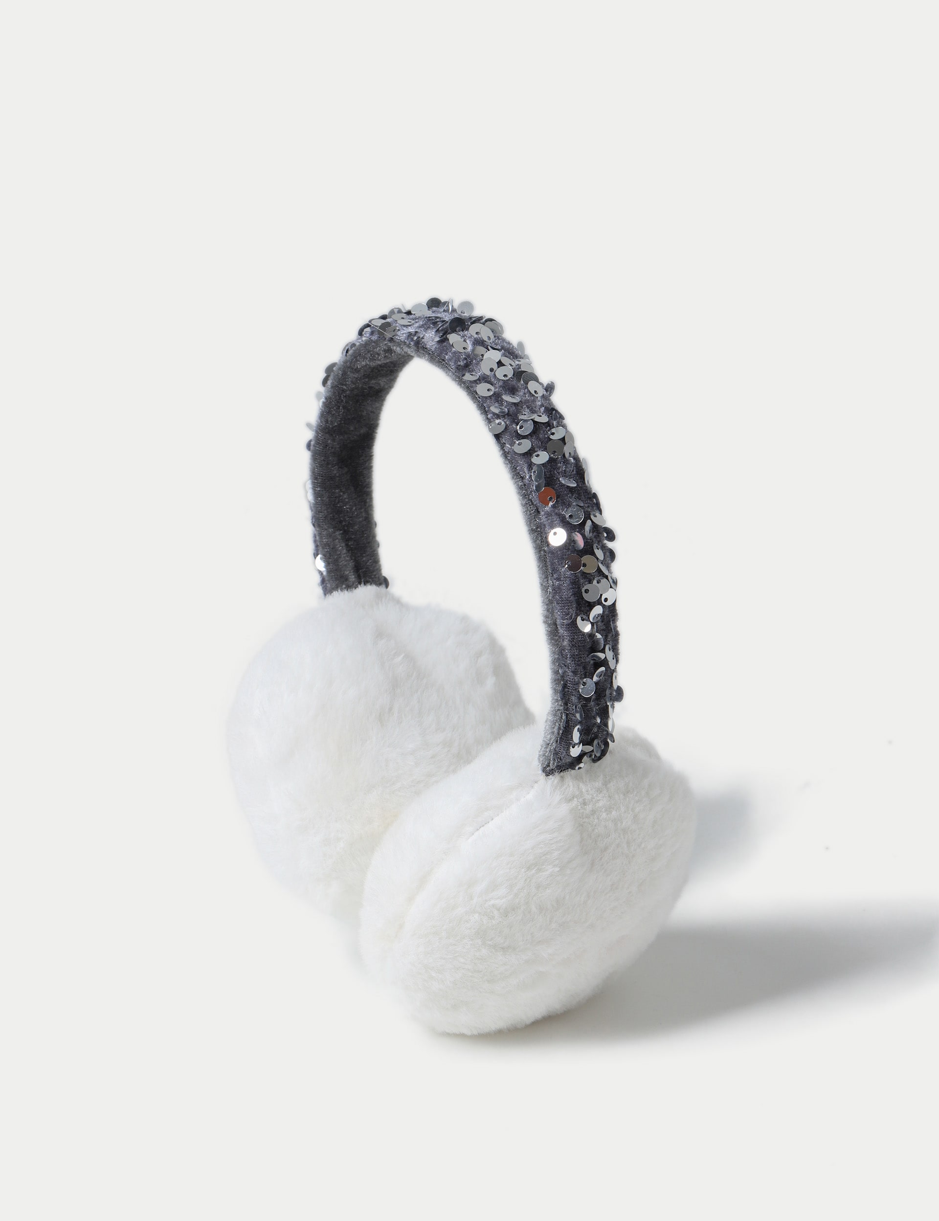 M&S Collection Silver Sequin Earmuffs, Silver