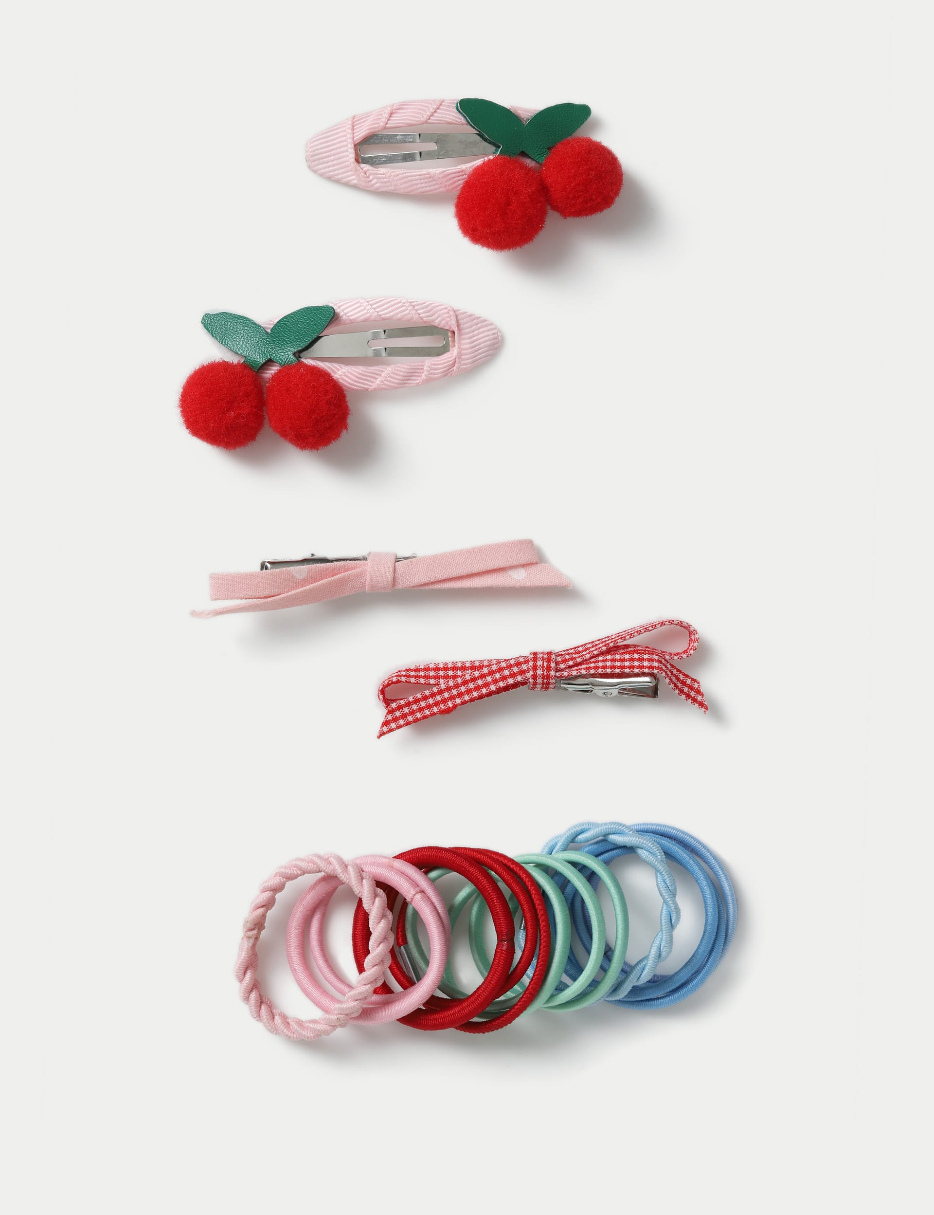 M&S Collection Cherry Clip & Hair Band Set - Pink Mix, Pink Mix