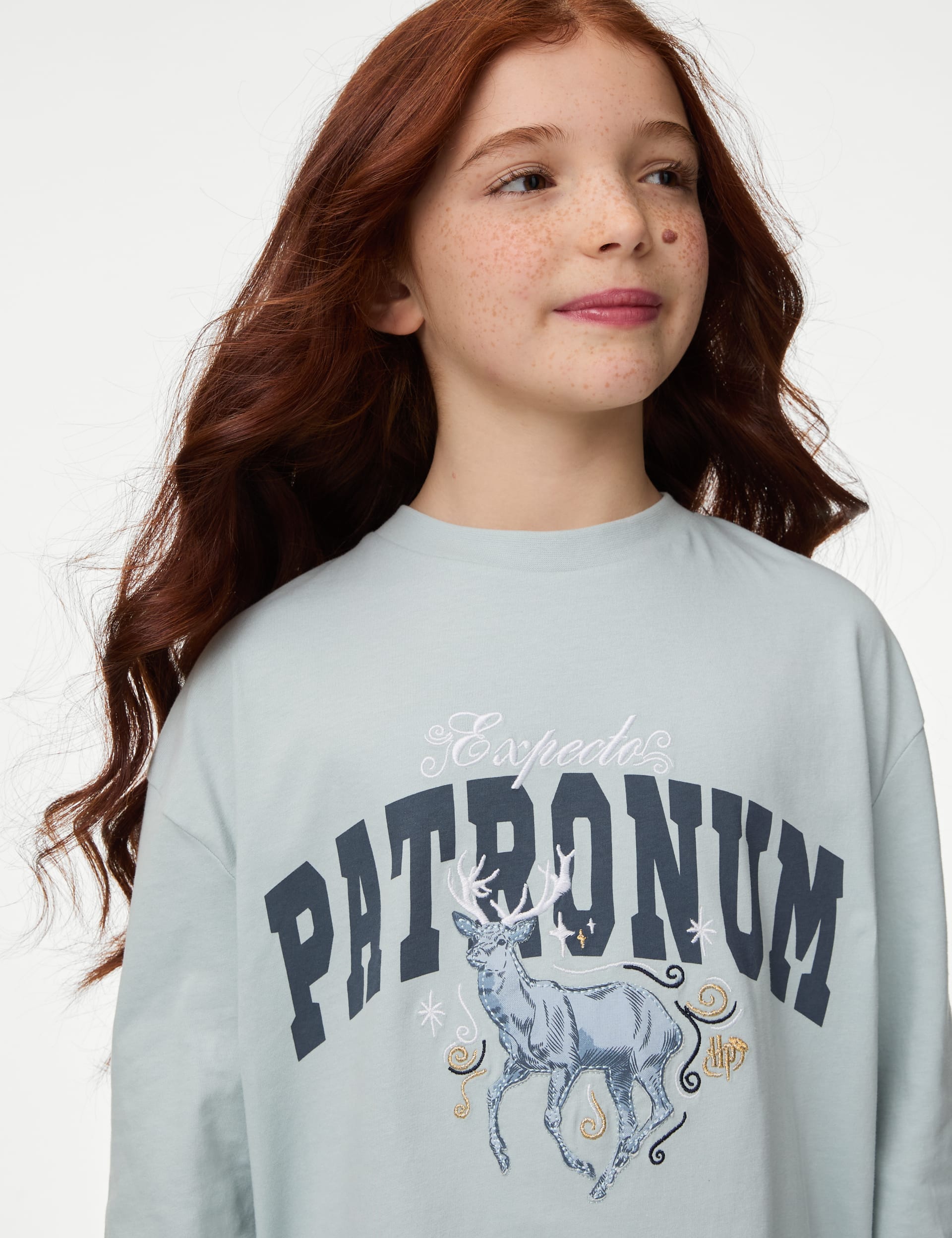 M&S Collection Girls Cotton Rich Harry Potter Pyjamas (6-14 Yrs) - 8-9 Y - Light Turquoise, Light T