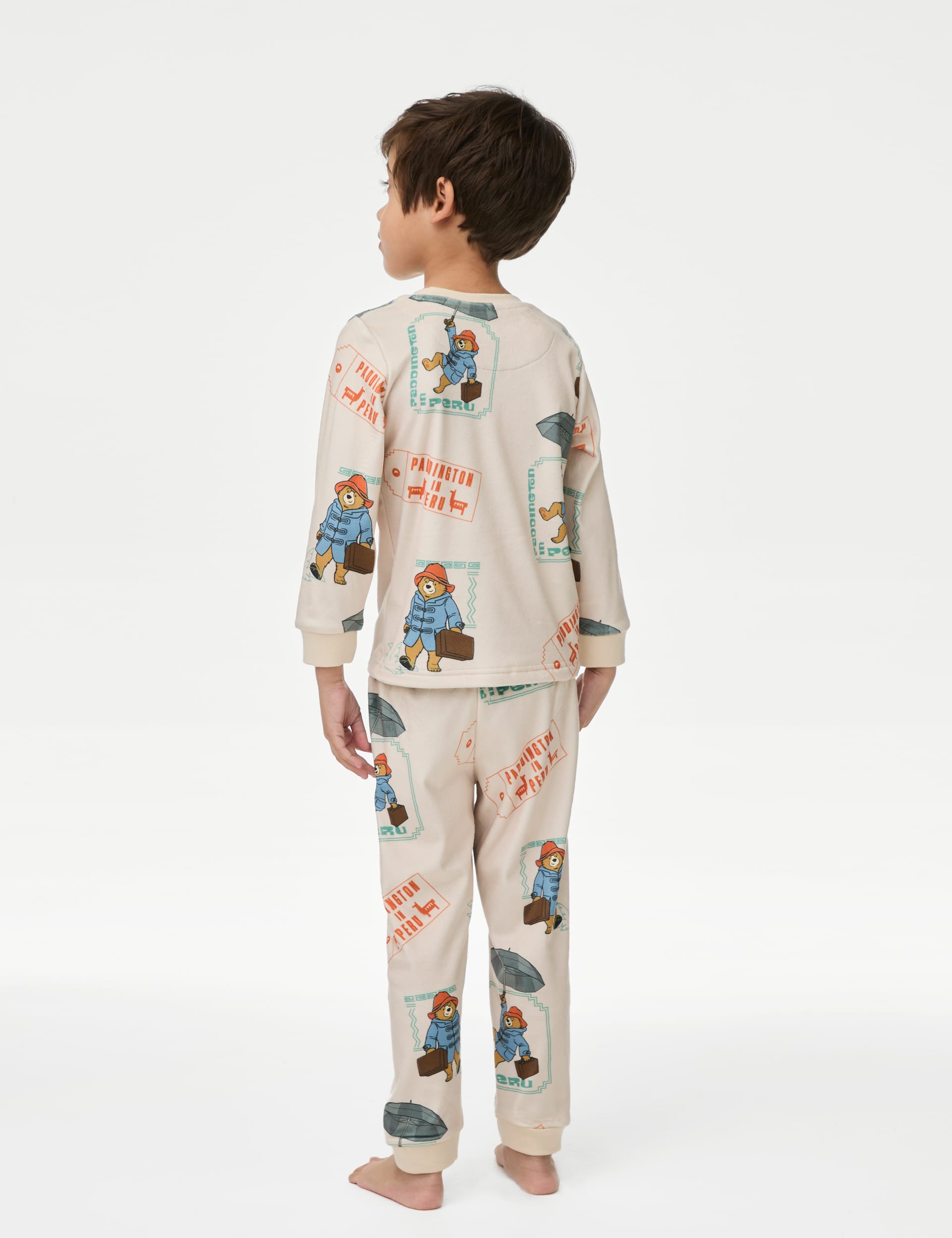 M&S Collection Boys Paddington Velour Pyjamas (1-7 Yrs) - 2-3 Y - Calico, Calico