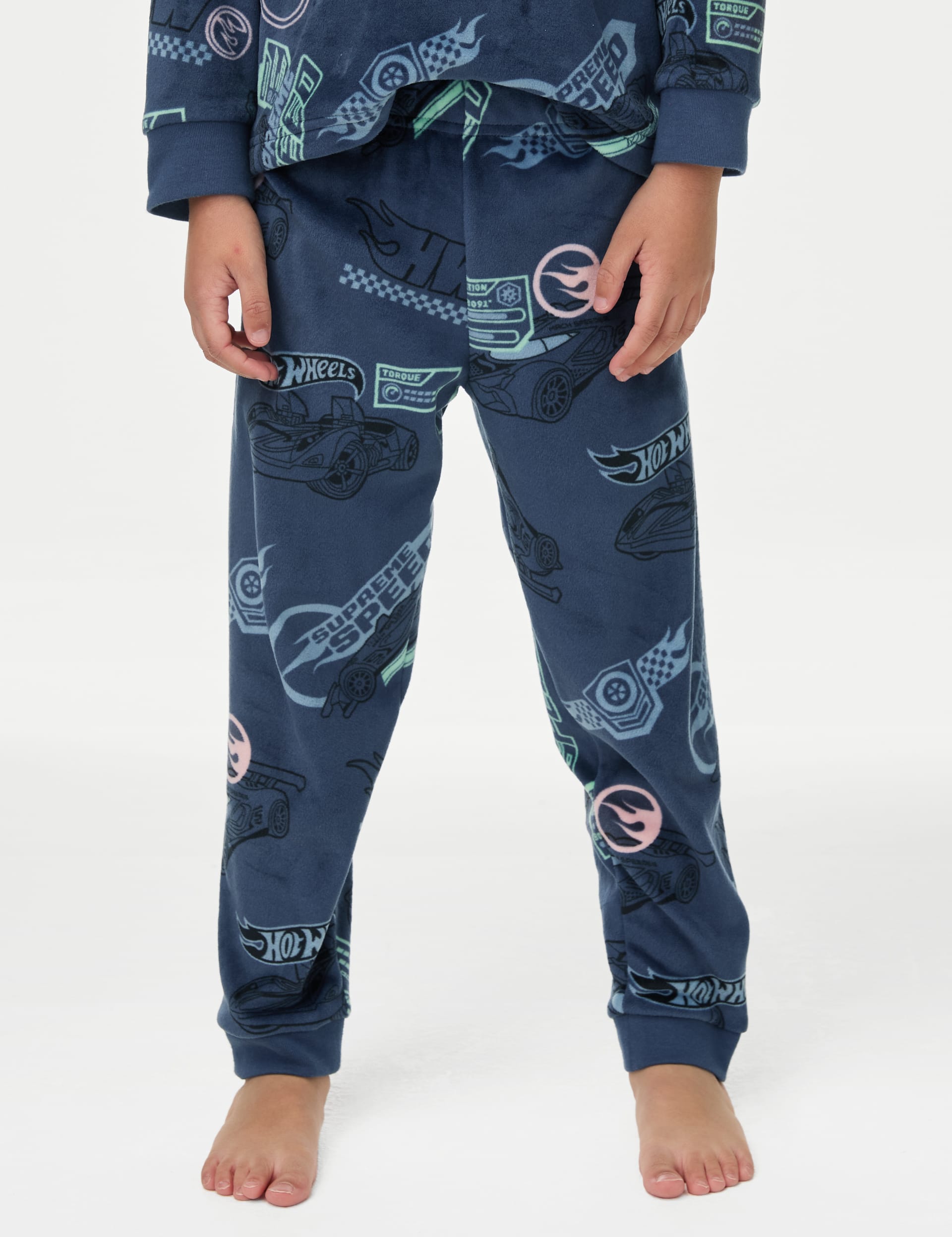 M&S Collection Boys Velour Hot Wheels Pyjamas (2-8 Yrs) - 6-7 Y - Multi, Multi