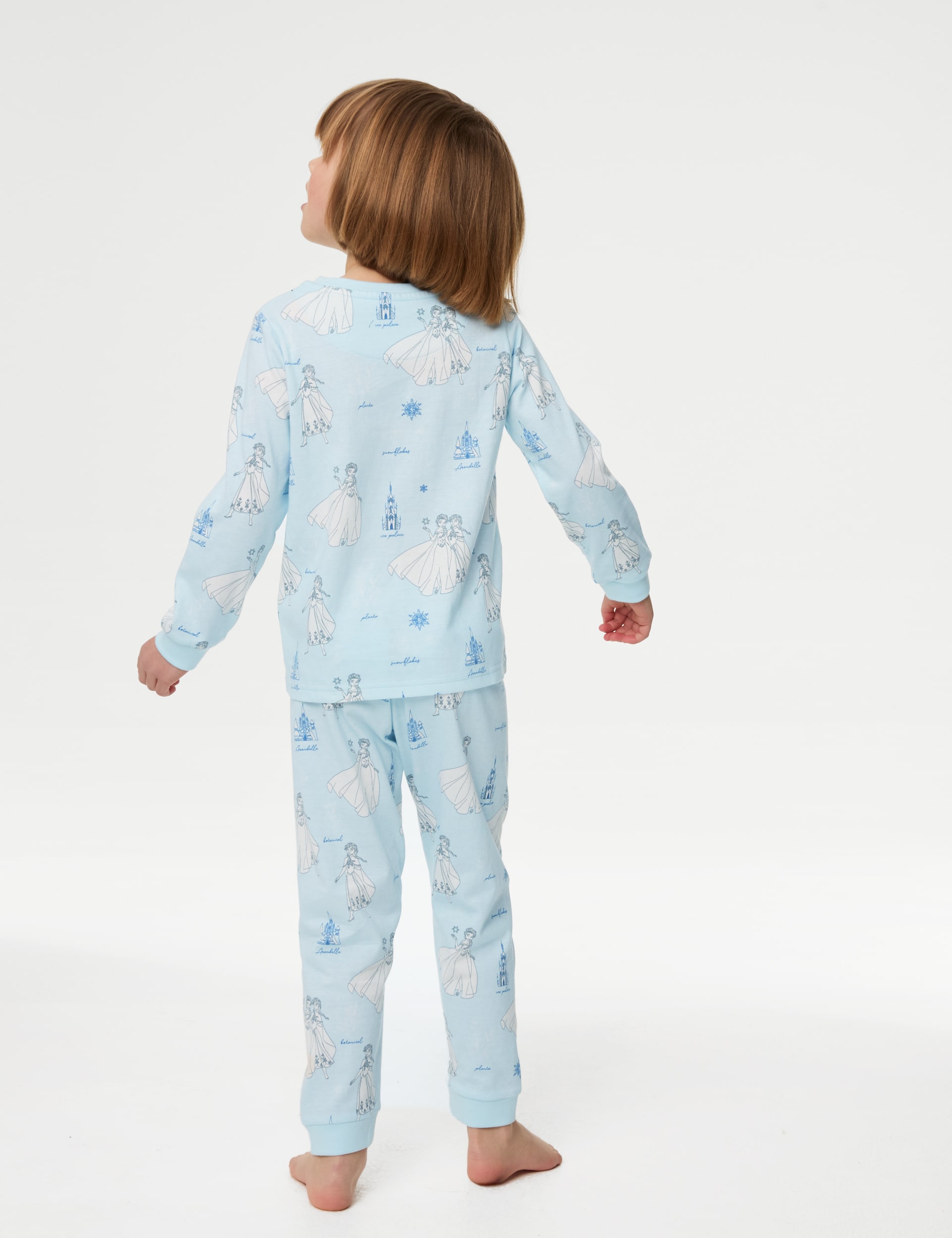 M&S Collection Girls Pure Cotton Frozen Pyjamas (2-8 Yrs) - 5-6 Y - Light Blue, Light Blue