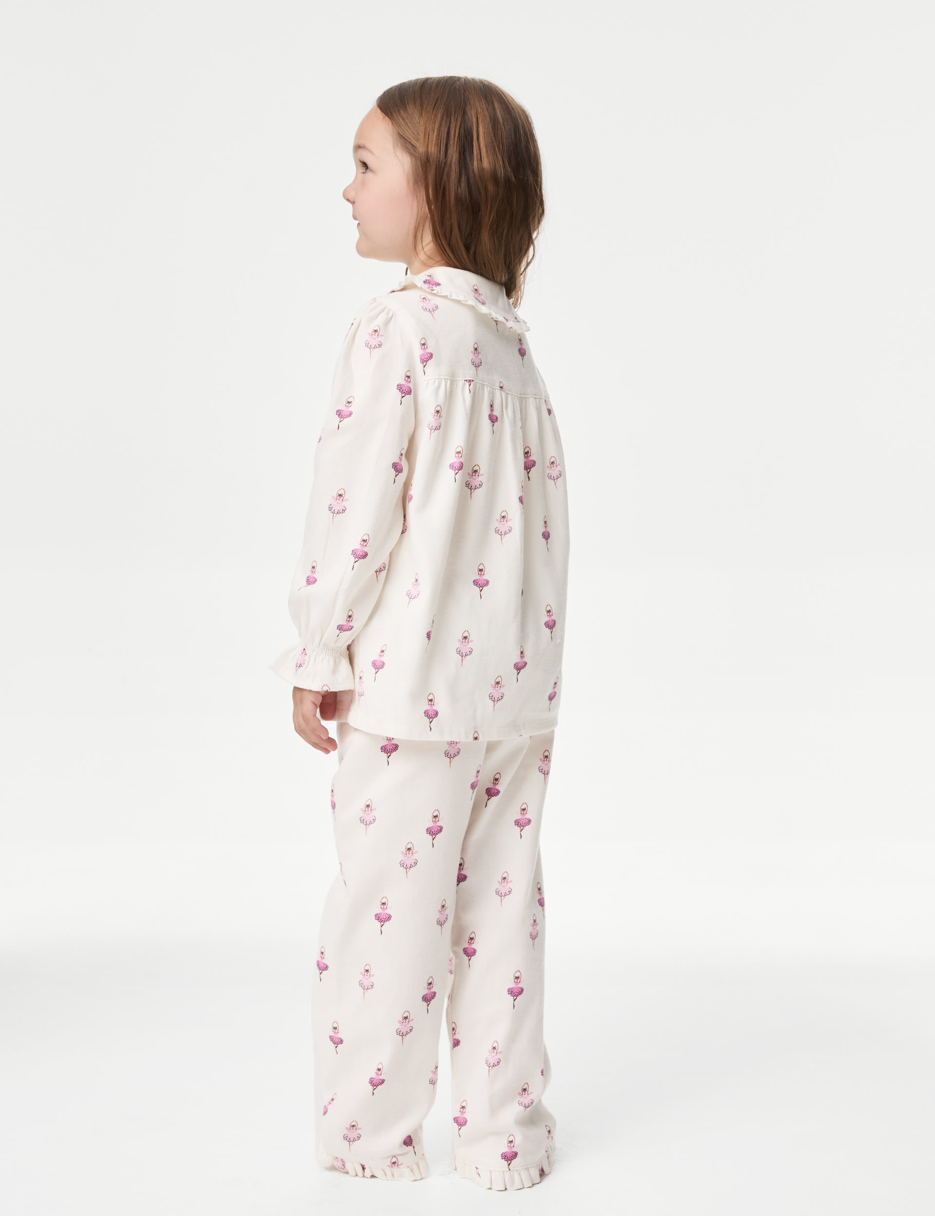 M&S Collection Girls Pure Cotton Ballerina Pyjamas (1-8 Yrs) - 3-4 Y - Ivory Mix, Ivory Mix