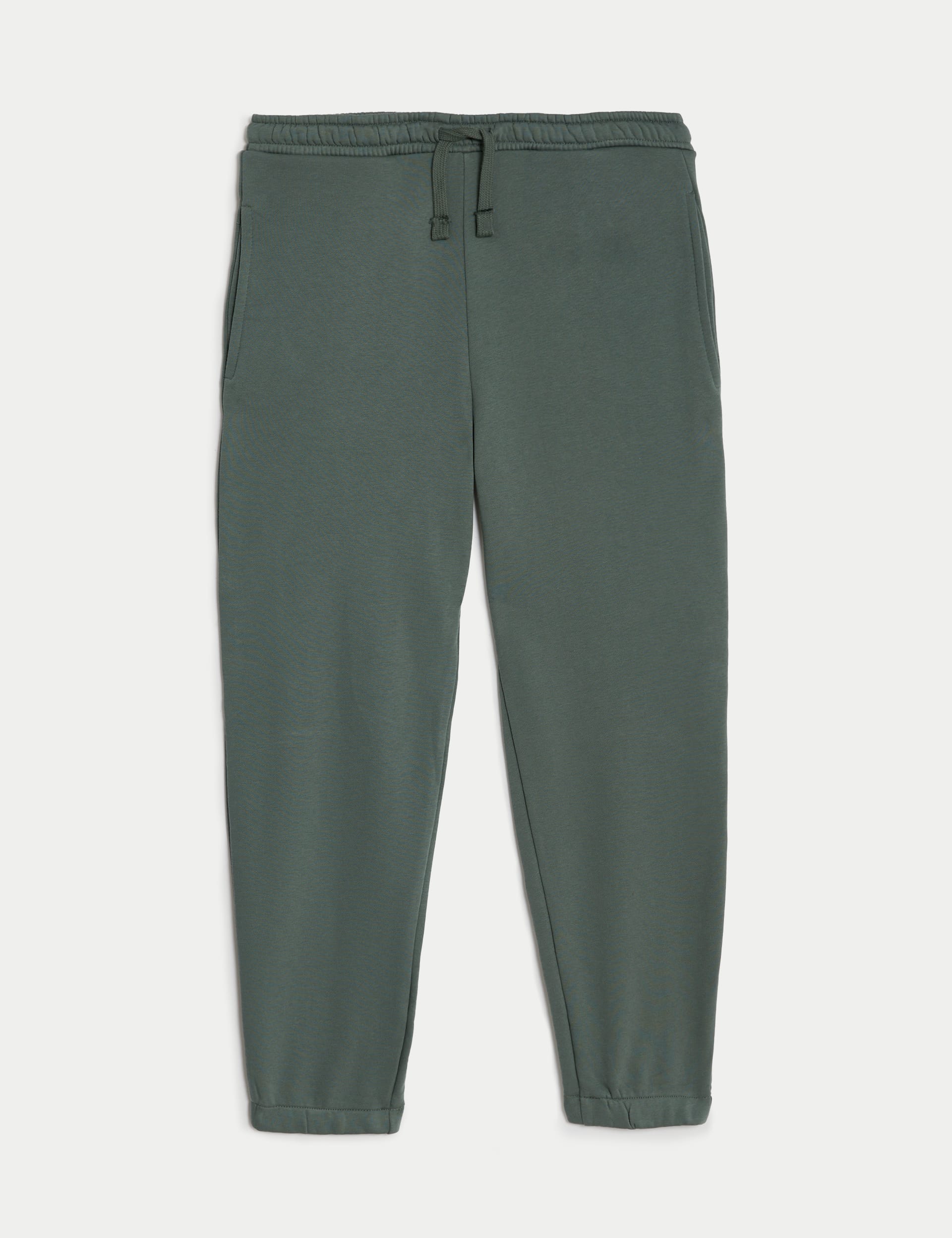 M&S Collection Boys Cotton Rich Joggers (6-16 Yrs) - 8-9 Y - Dark Sage, Dark Sage,Putty