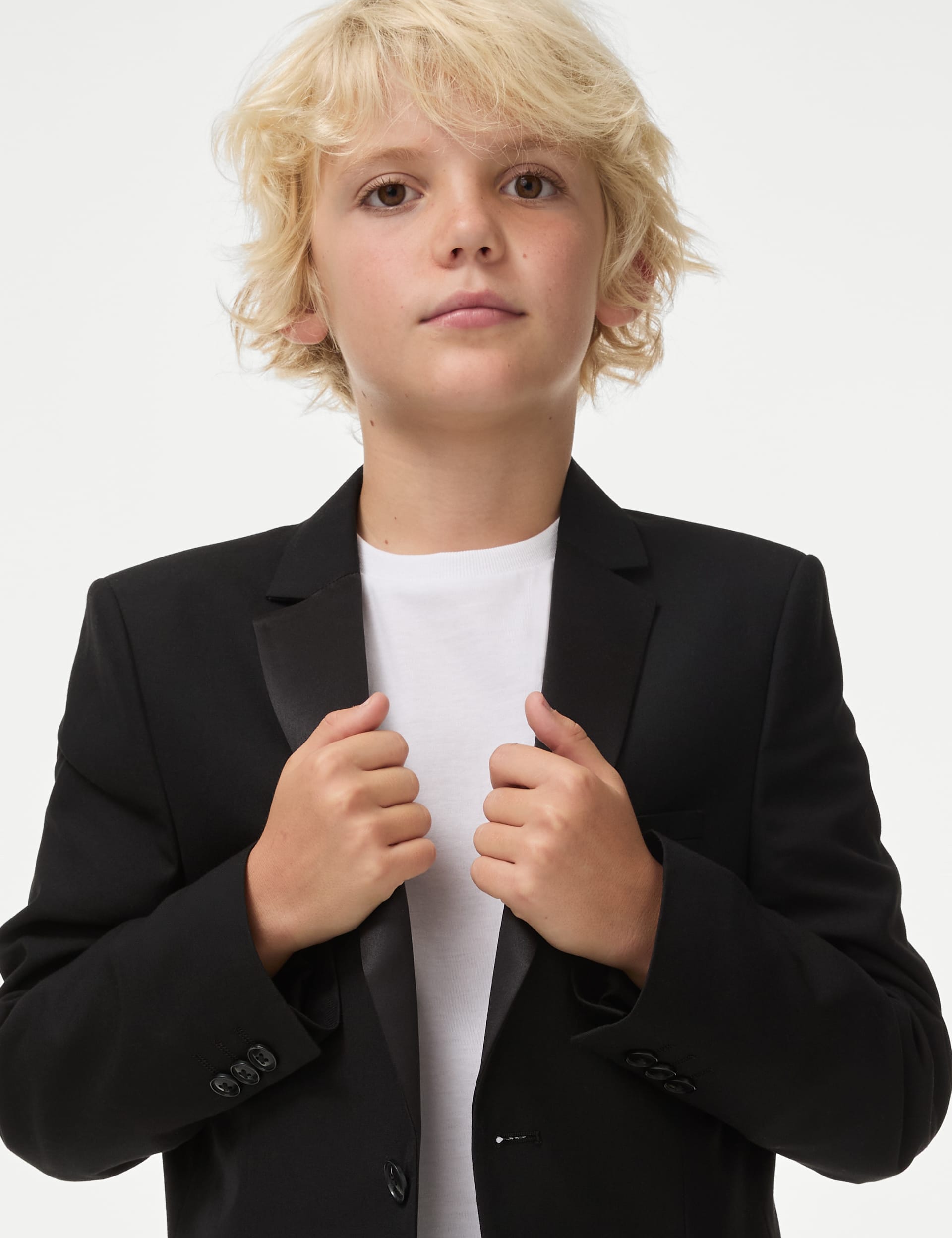 M&S Collection Boys Tuxedo Suit Jacket (6-16 Yrs) - 12-13 - Black, Black