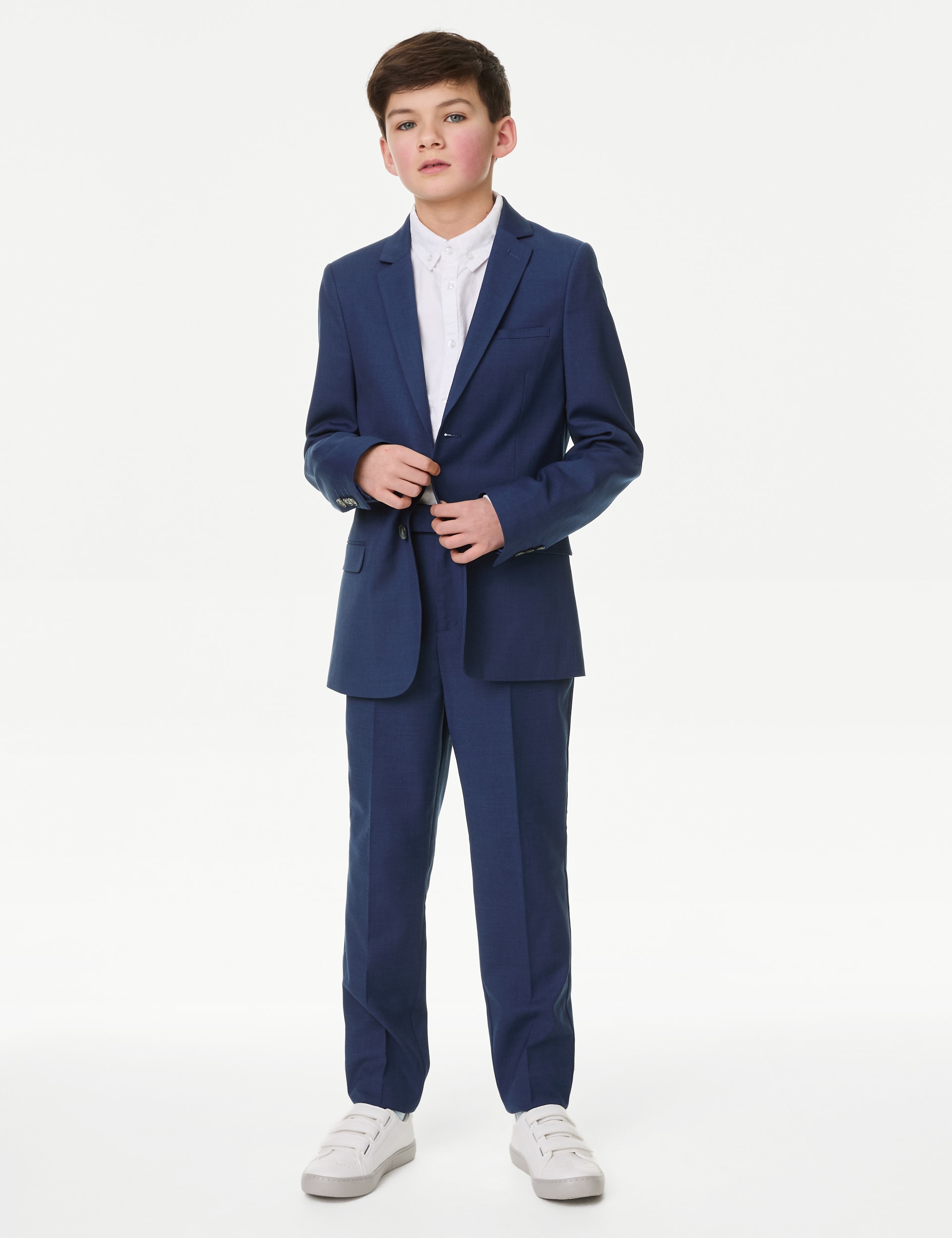 M&S Collection Boys Mini Me Suit Trousers (6-16 Yrs) - 5-6 Y - Indigo, Indigo