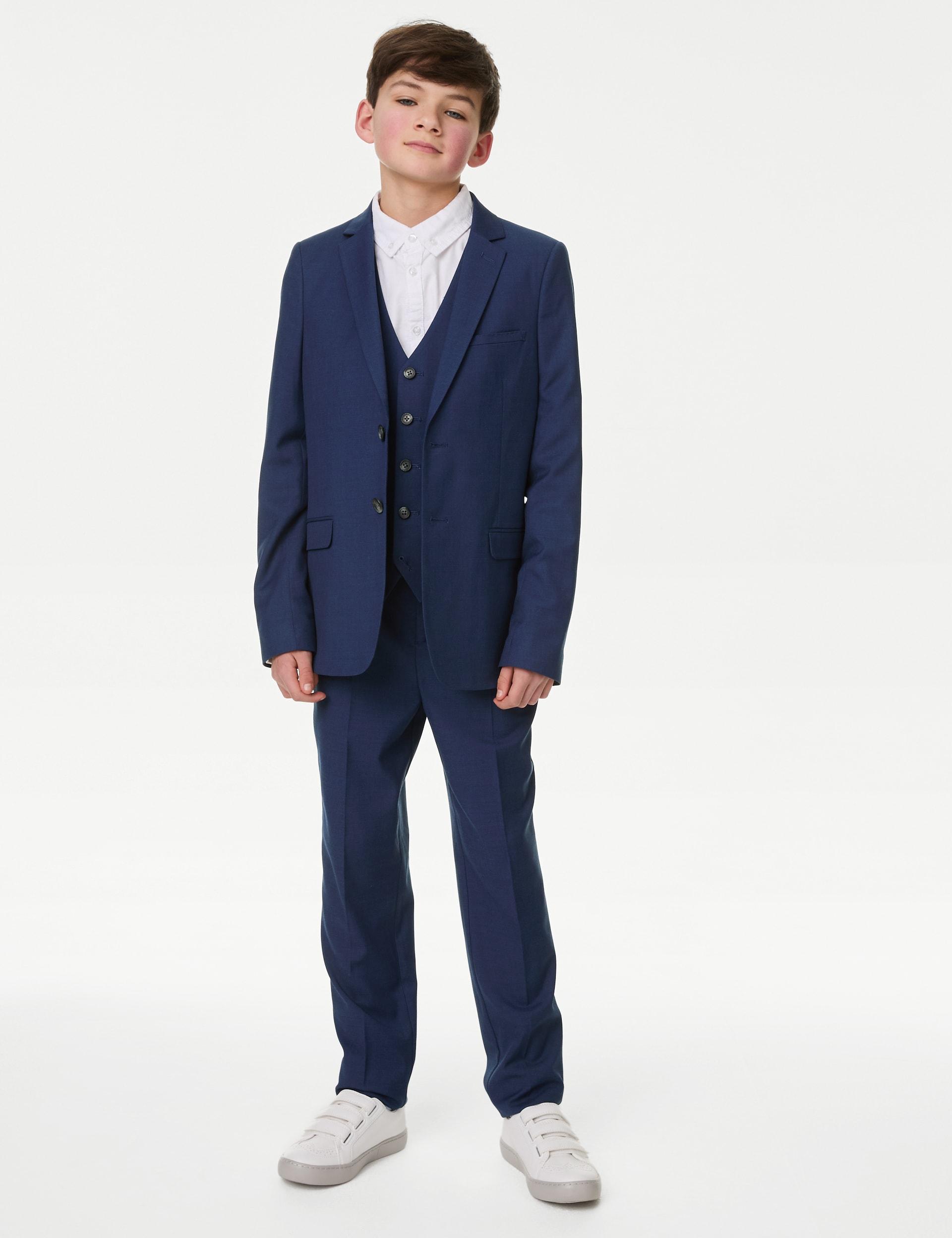 M&S Collection Boys Mini Me Suit Trousers (6-16 Yrs) - 8-9 Y - Indigo, Indigo