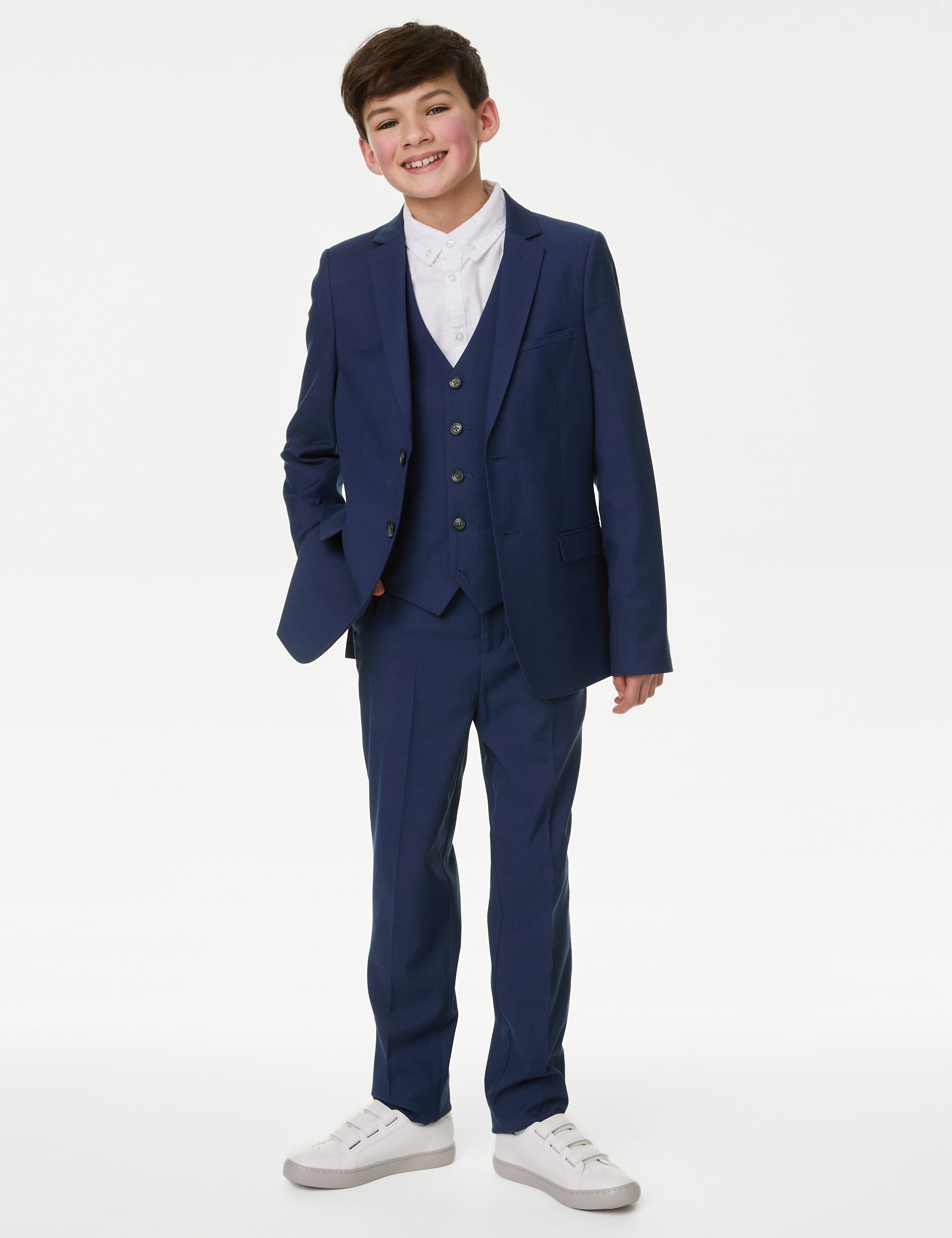 M&S Collection Boys Regular Fit Waistcoat (2-16 Yrs) - 6-7 Y - Indigo, Indigo