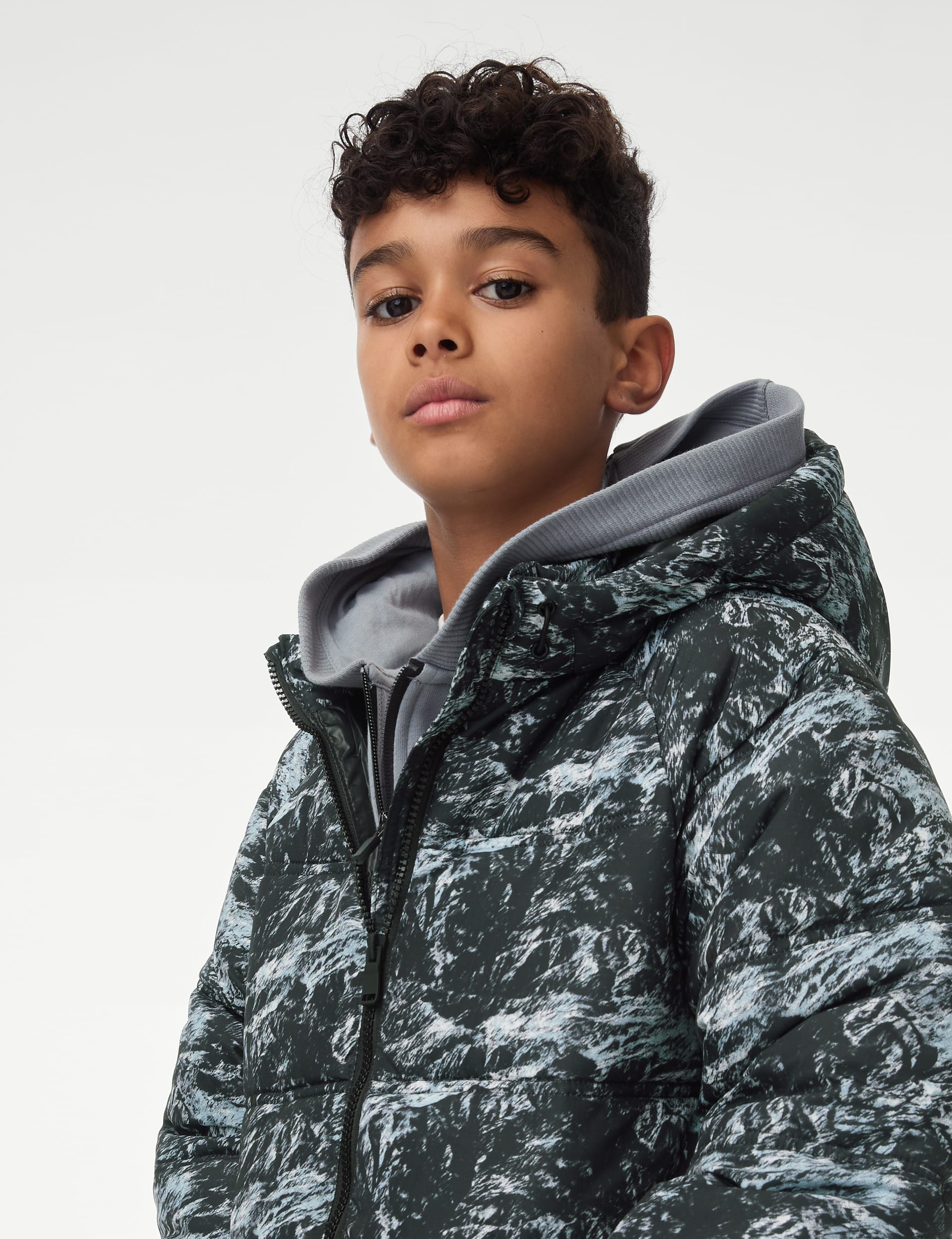 M&S Collection Boys Digital Print Padded Coat (6-16 Yrs) - 12-13 - Multi, Multi