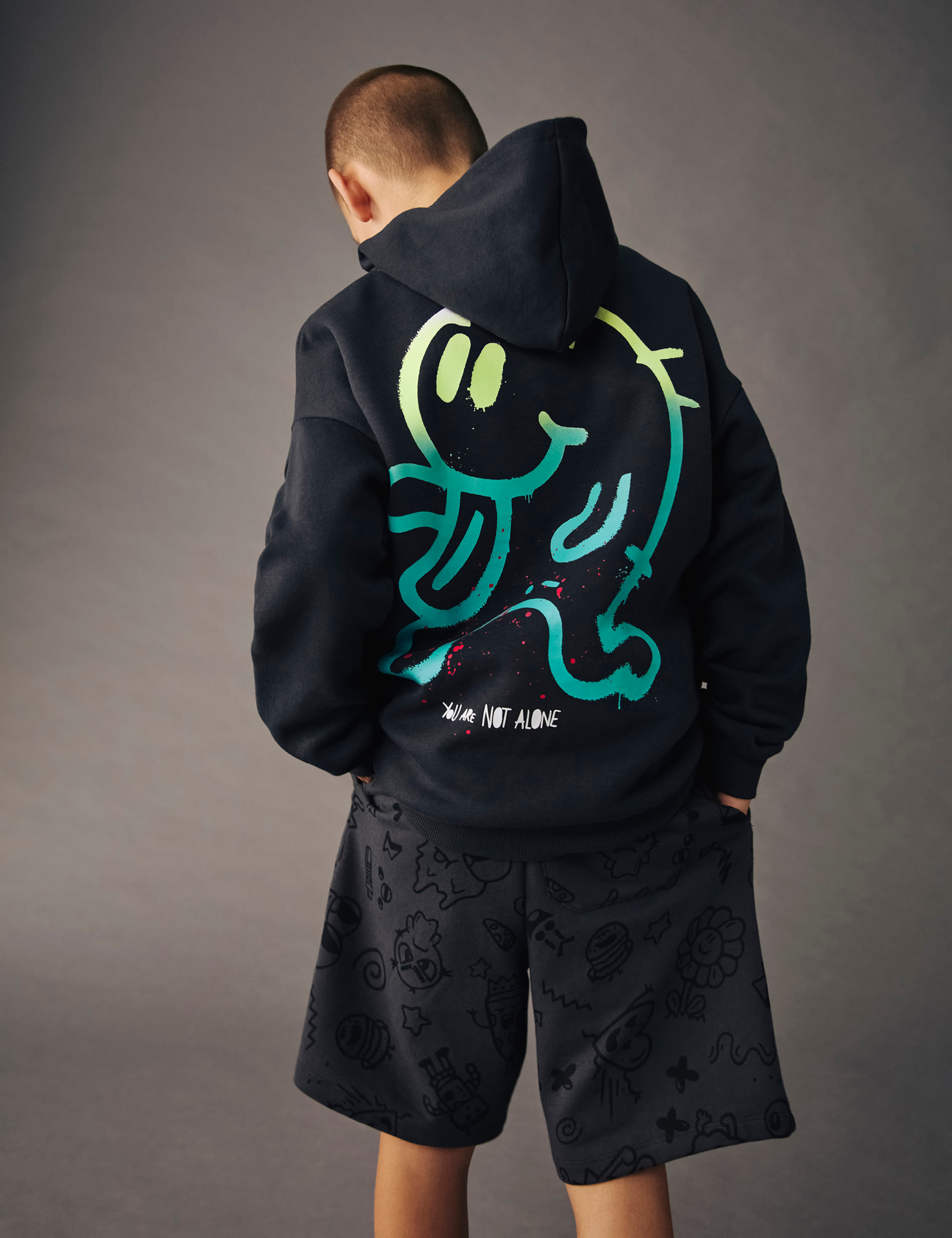 M&S X The Doodle Boys Cotton Rich Slogan Hoodie (6-16 Yrs) - 7-8 Y - Black, Black