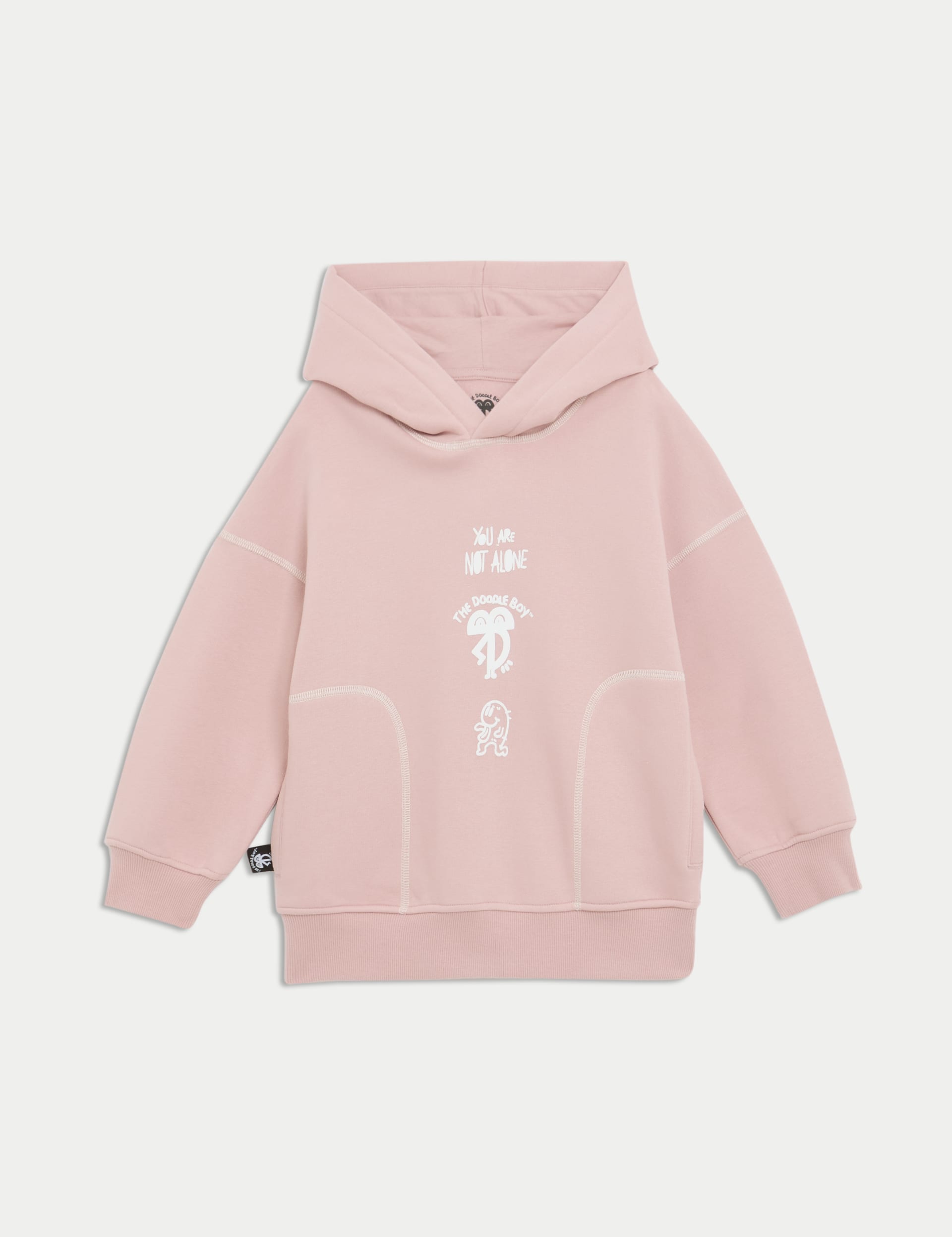 M&S Collection The Doodle Boys Cotton Rich Slogan Hoodie (4-16 Yrs) - 5-6 Y - Pink, Pink