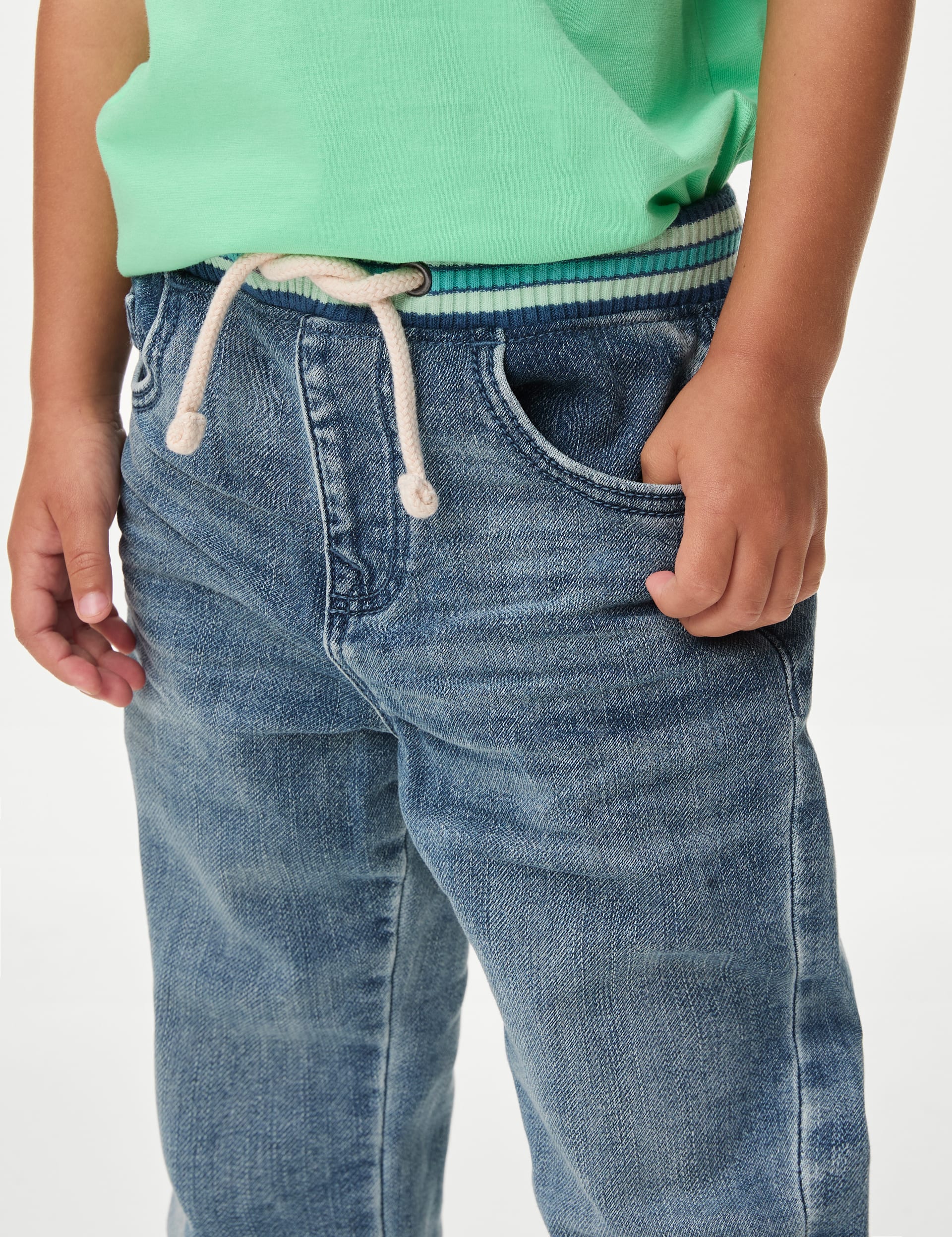 M&S Collection Boys Regular Comfort Waist Denim Jeans (2-8 Yrs) - 2-3 Y, Dark Denim,Denim