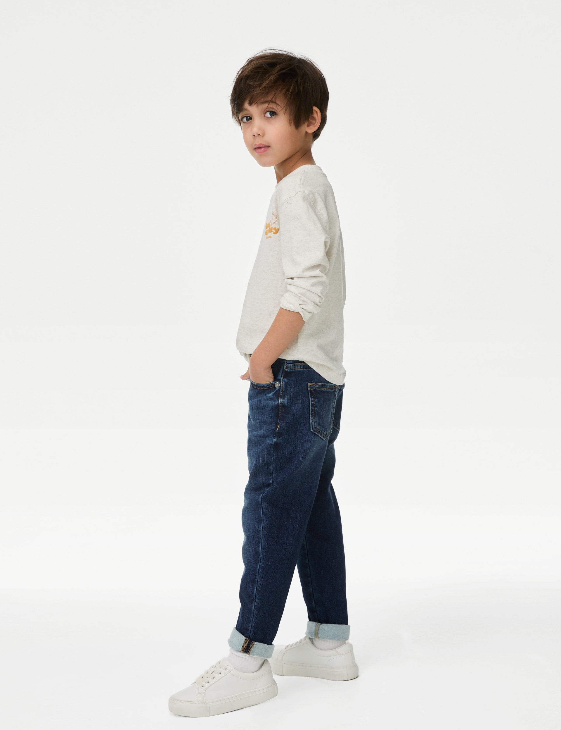 M&S Collection Boys Relaxed Comfort Waist Denim Jeans (2-8 Yrs) - 2-3 Y - Dark Denim, Dark Denim