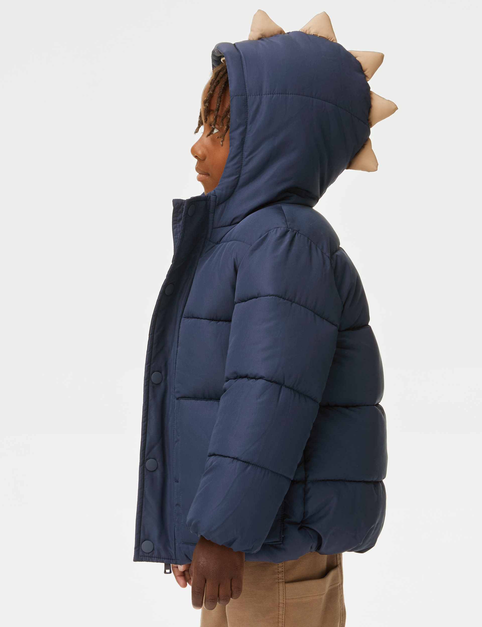 M&S Collection Boys Stormwear Dinosaur Padded Coat (2-8 Yrs) - 7-8 Y - Indigo, Indigo