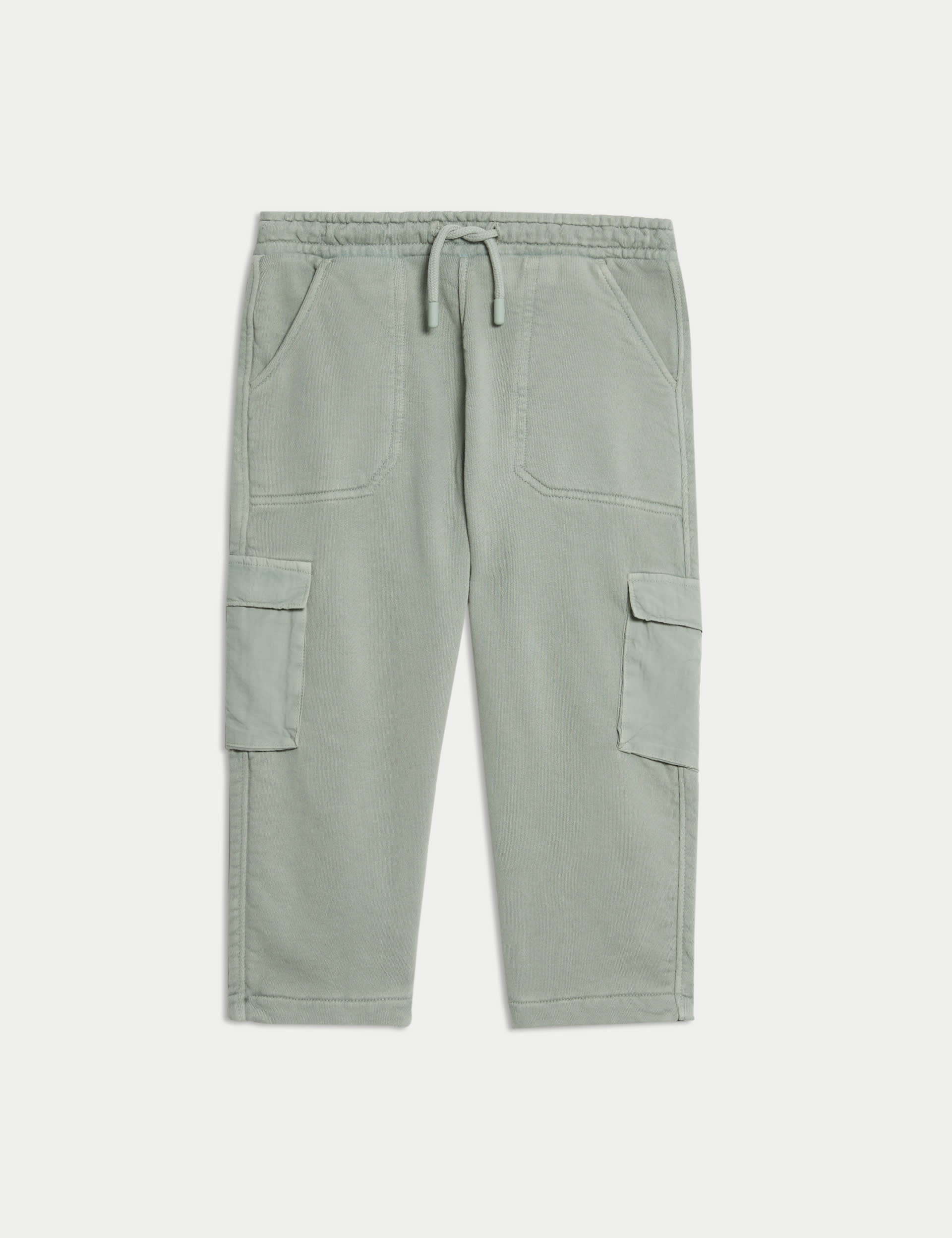 M&S Collection Boys Pure Cotton Cargos (1-8 Yrs) - 5-6 Y - Green, Green,Blue,Charcoal