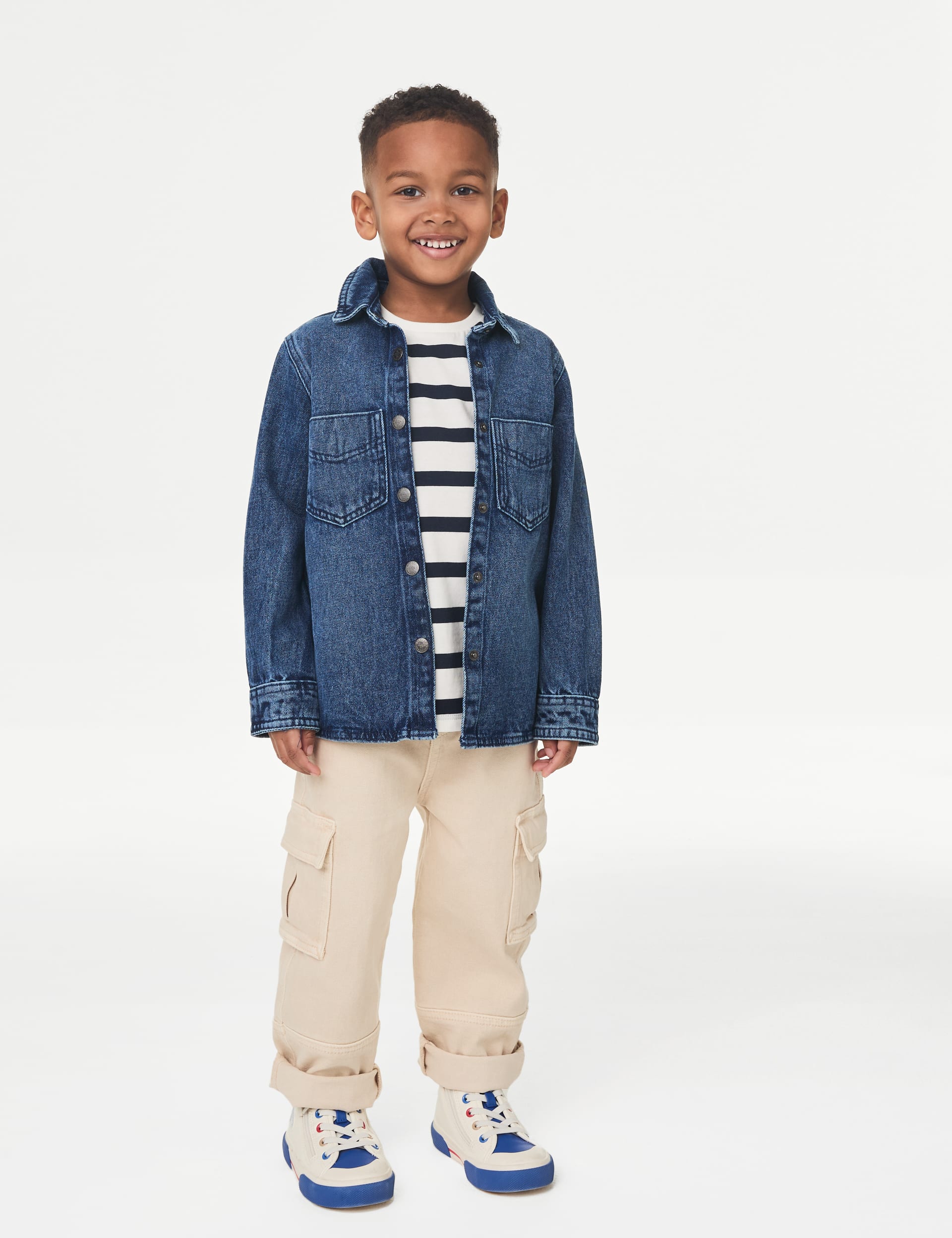 M&S Collection Boys 2pc Denim Shirt and T-Shirt Set (2-8 Yrs) - 2-3 Y, Denim