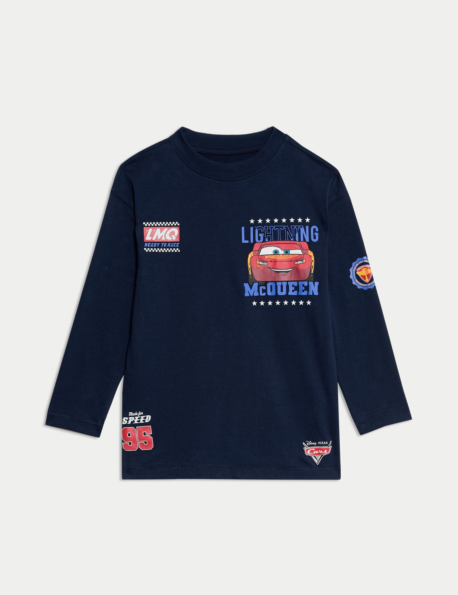 M&S Collection Boys Pure Cotton Cars Top (2-8 Yrs) - 5-6 Y - Navy, Navy