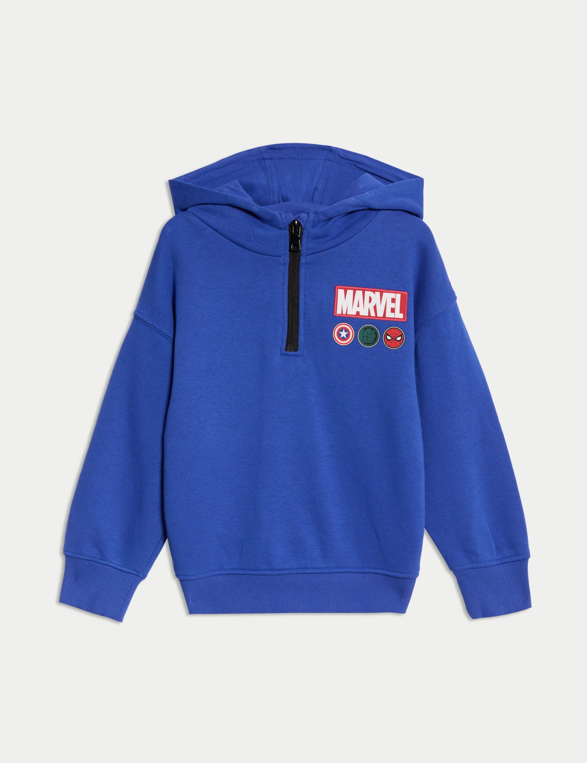 M&S Collection Boys Cotton Rich Marvel Hoodie (2-8 Yrs) - 4-5 Y - Cobalt, Cobalt